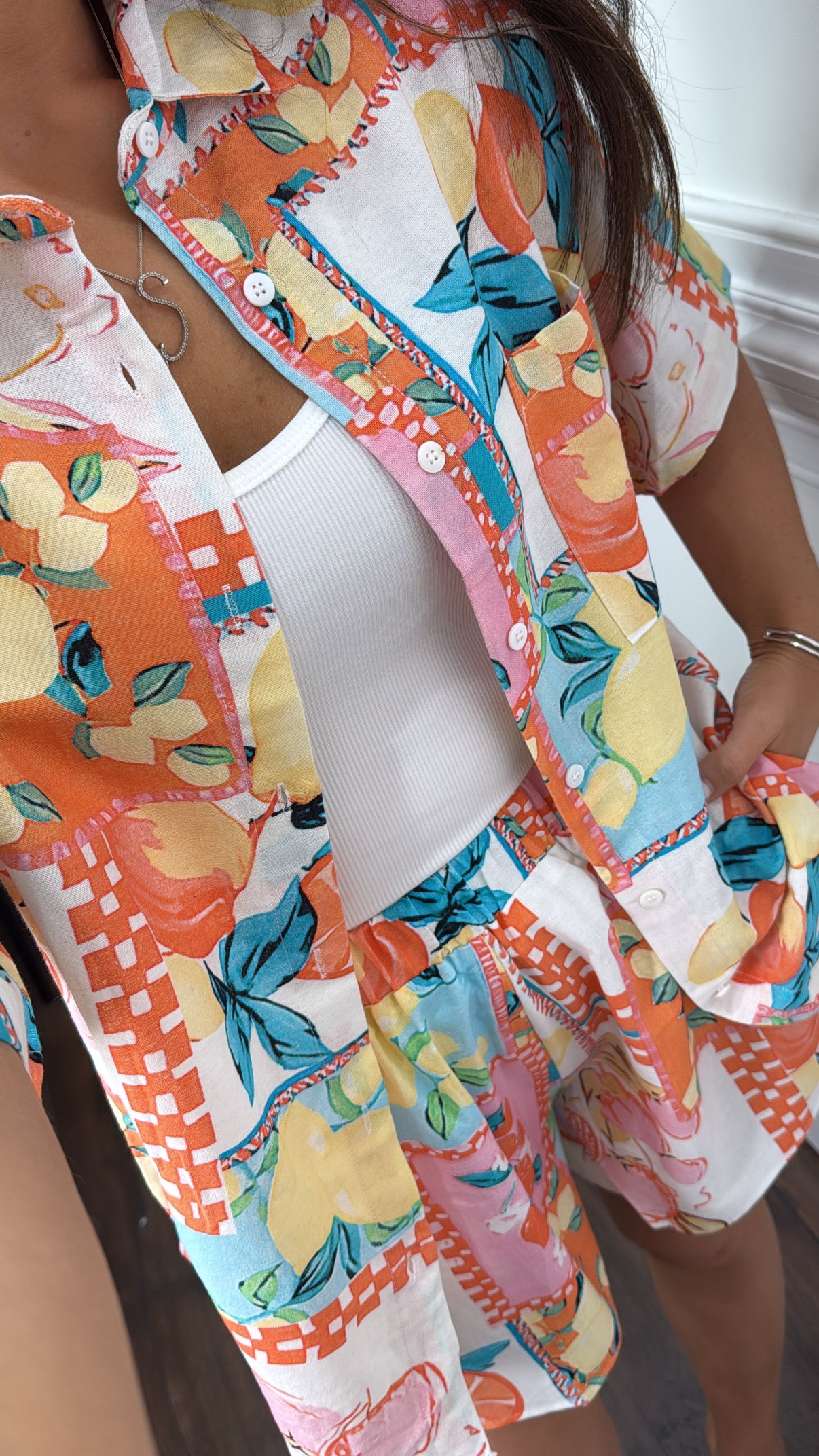 TROIPCAL FRUITS shirt and shorts co-ord