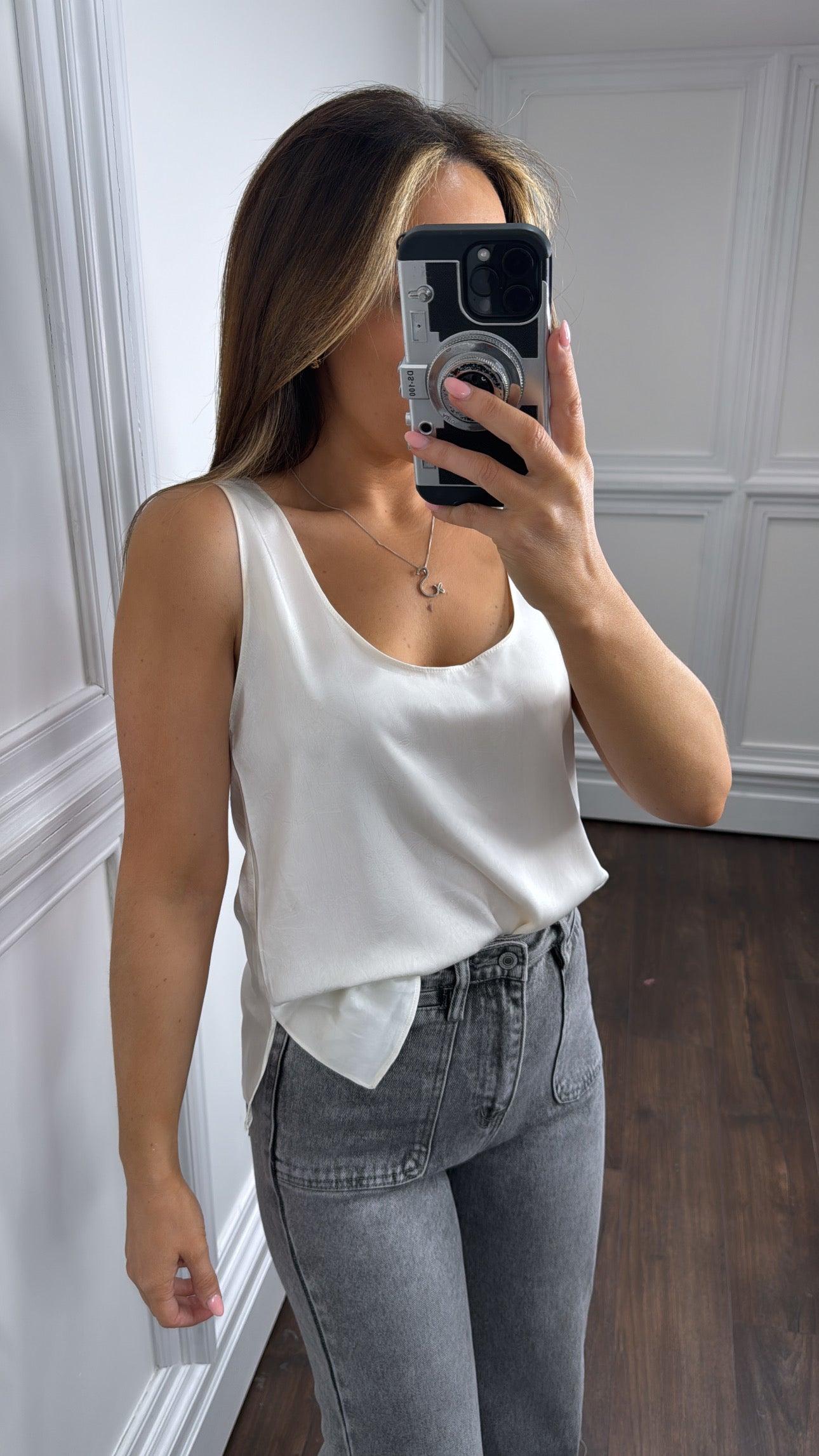 CLAUDIA cream satin cami top