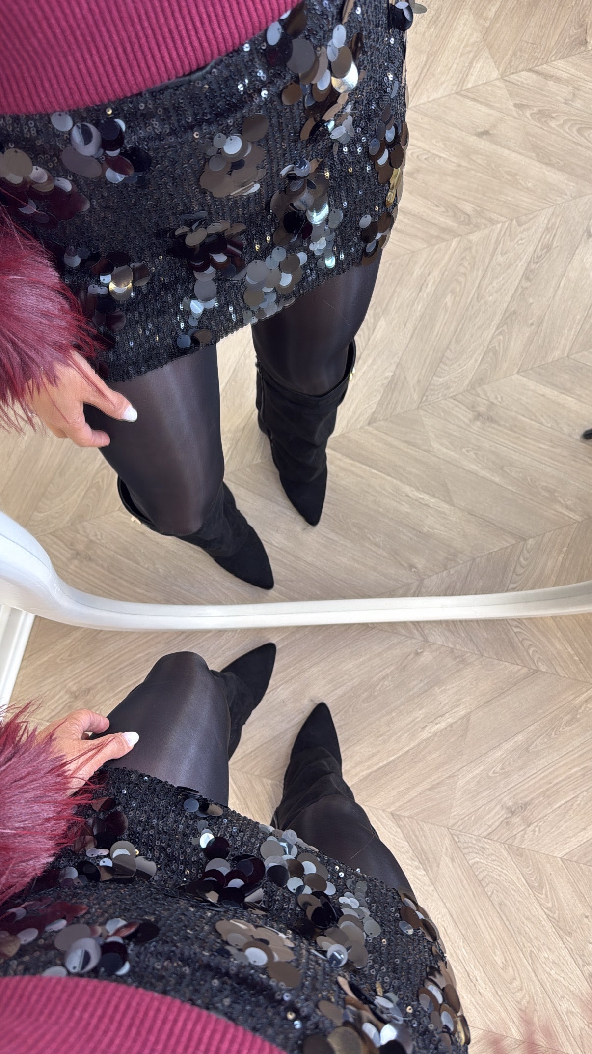 LISSY black sequin skort