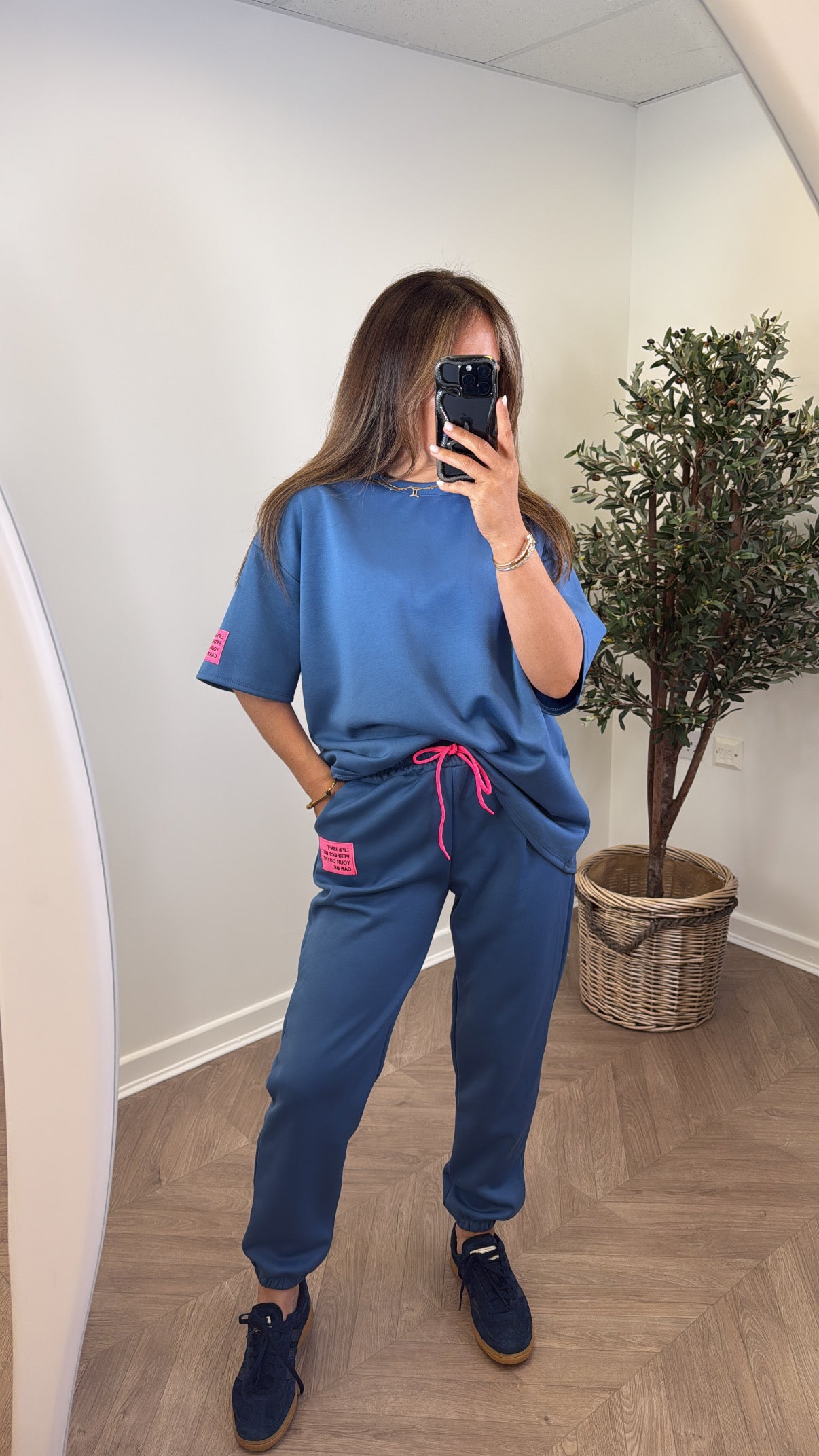 LESSIE blue life logo lounge set with cuffed joggers