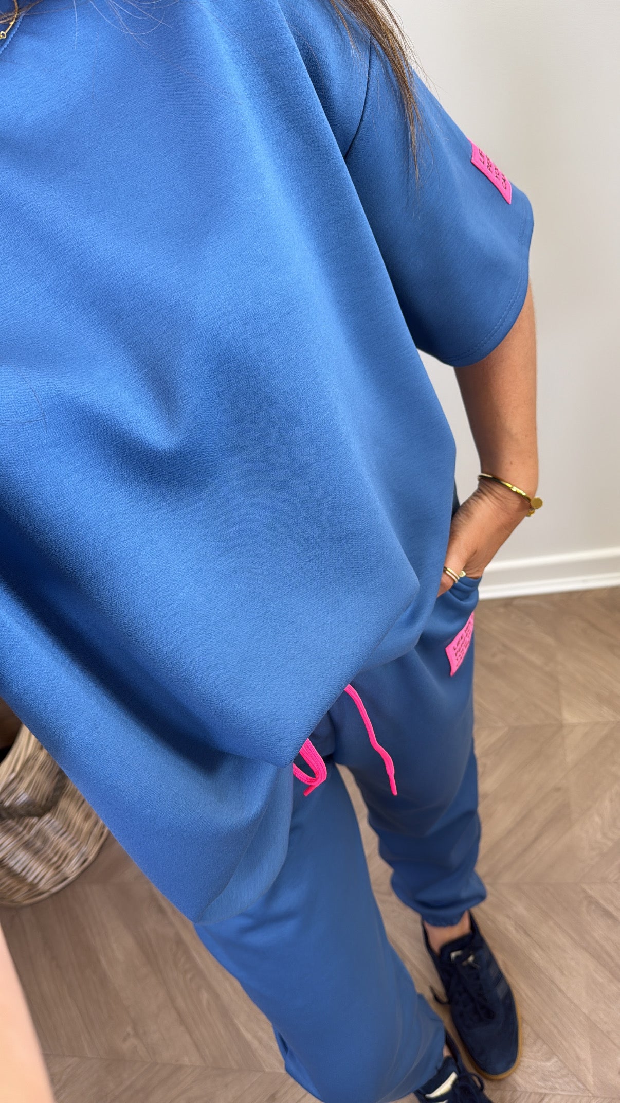 LESSIE blue life logo lounge set with cuffed joggers