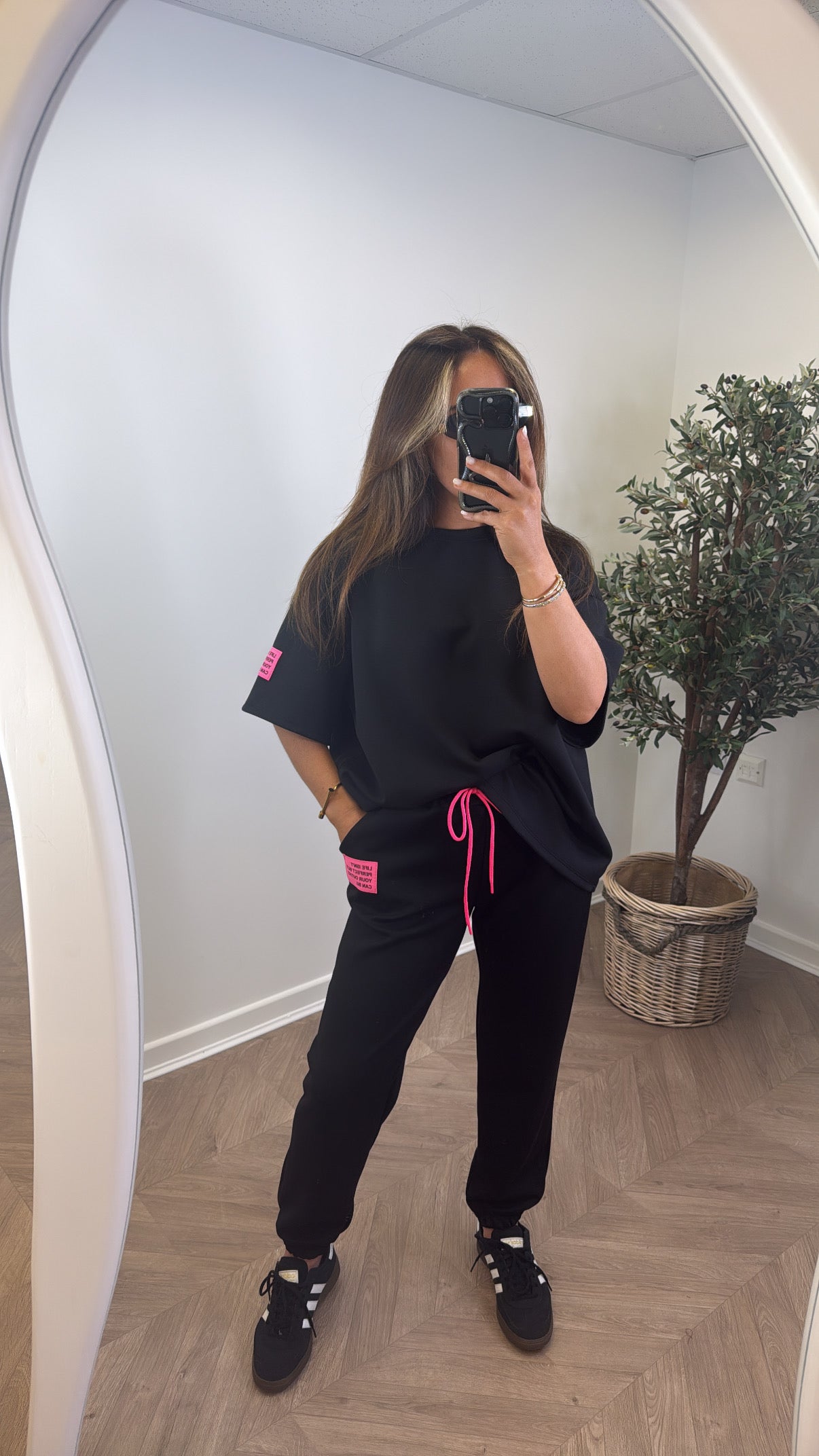 LESSIE black life logo lounge set with cuffed joggers
