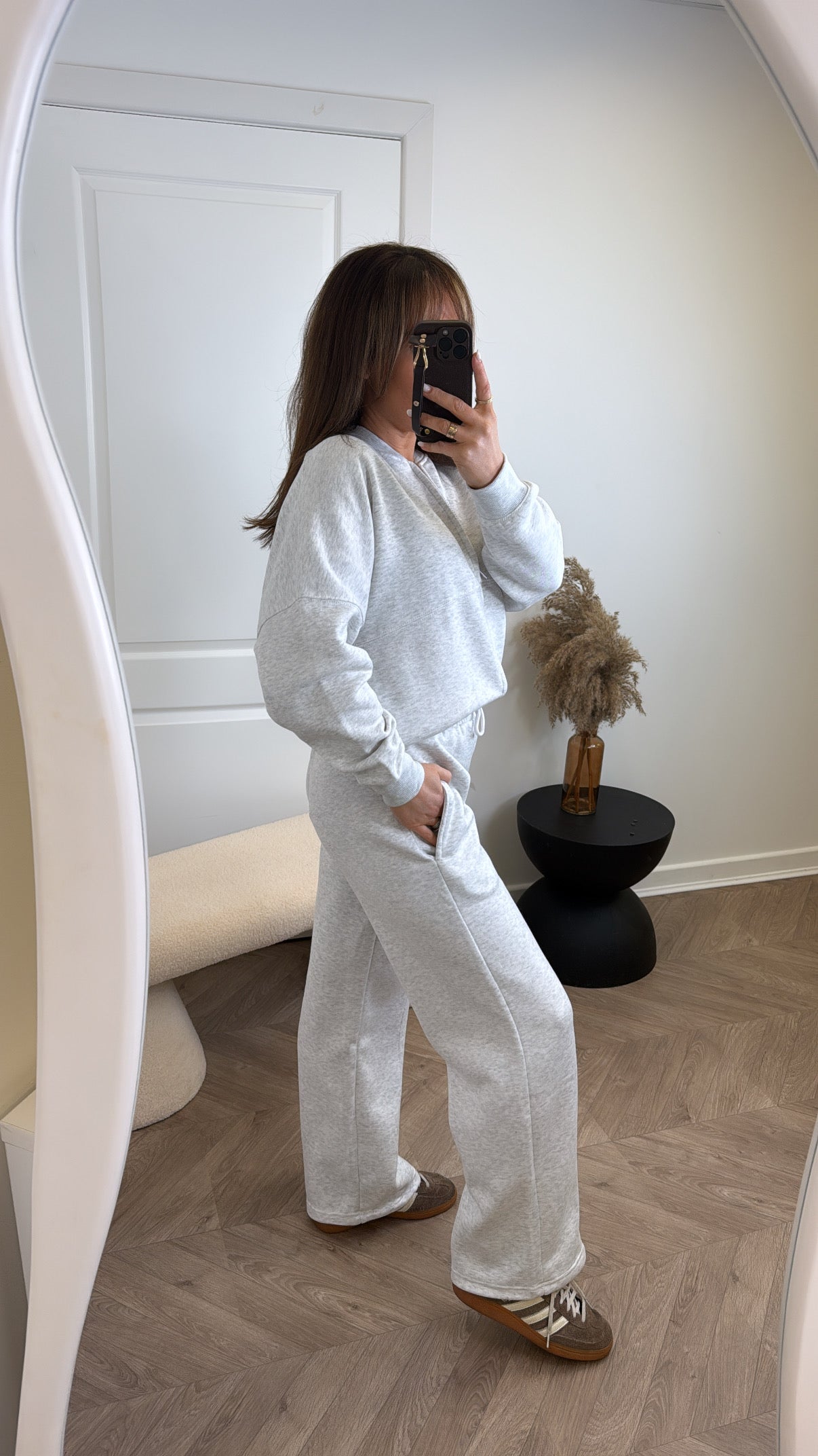 ELLEN light grey marl bomber and trouser lounge set