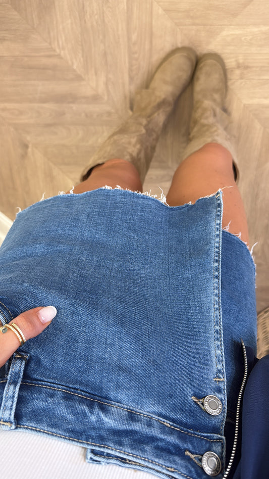 DANNI blue denim stretchy skort