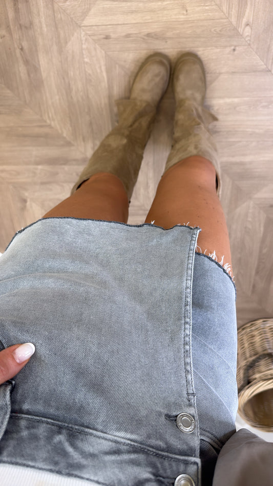 DANNI grey denim stretchy skort