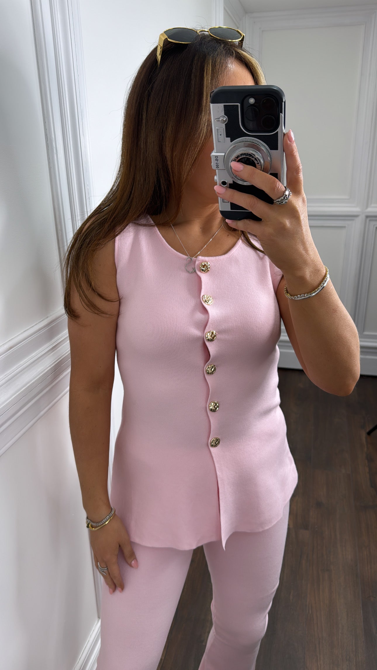 TOYA pink waist jacket and trousers co-ord set