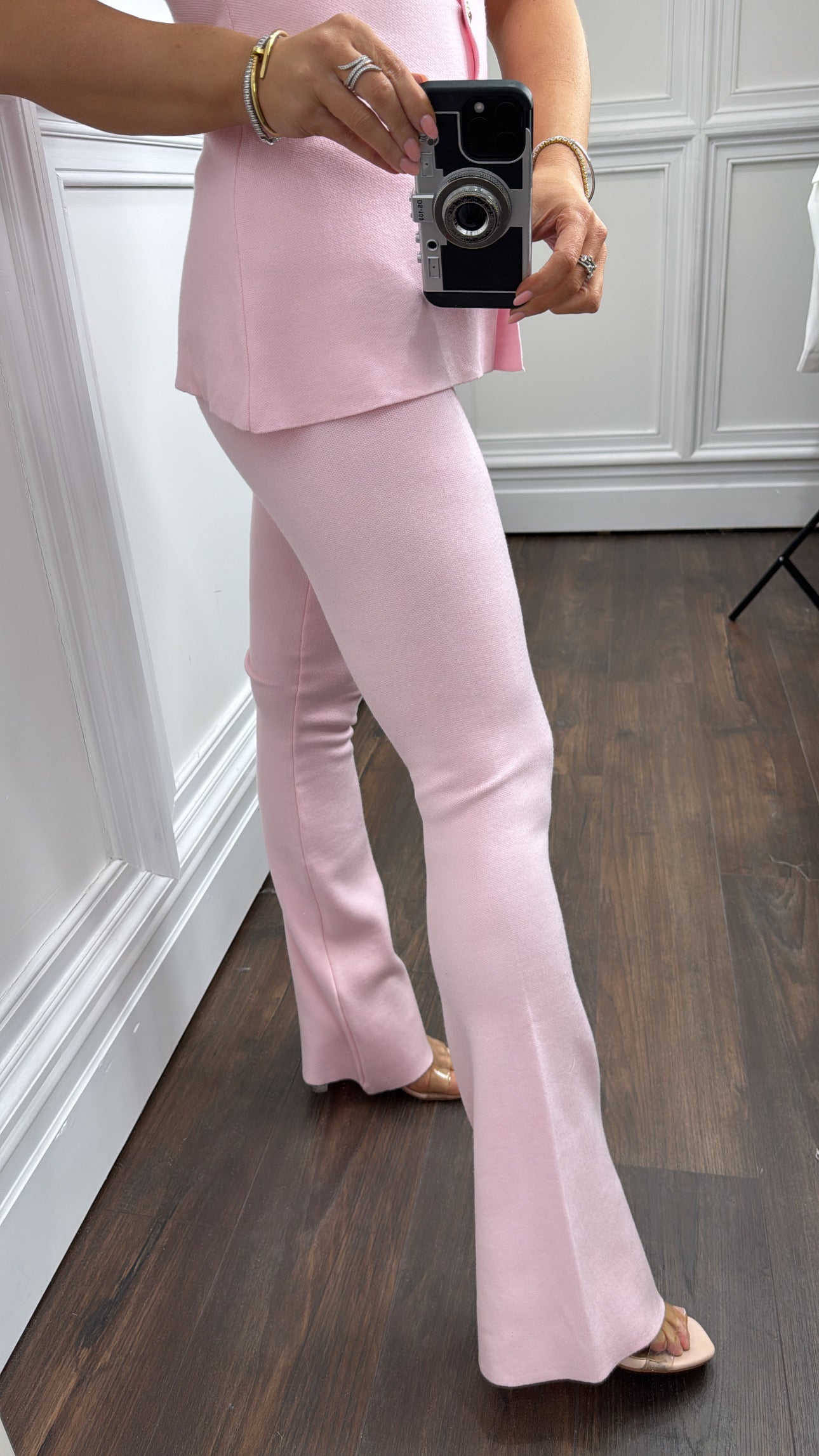 TOYA pink waist jacket and trousers co-ord set