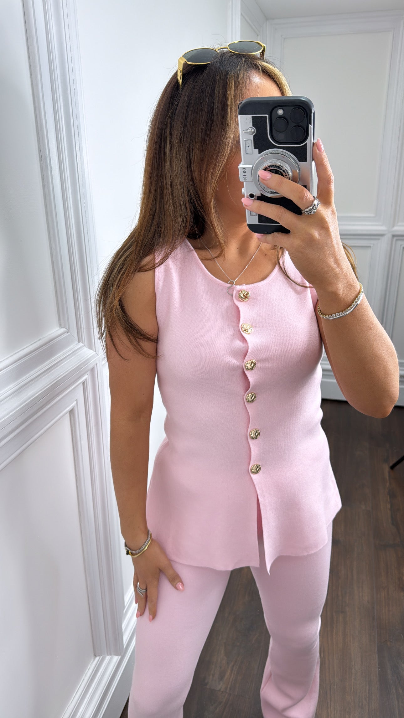 TOYA pink waist jacket and trousers co-ord set