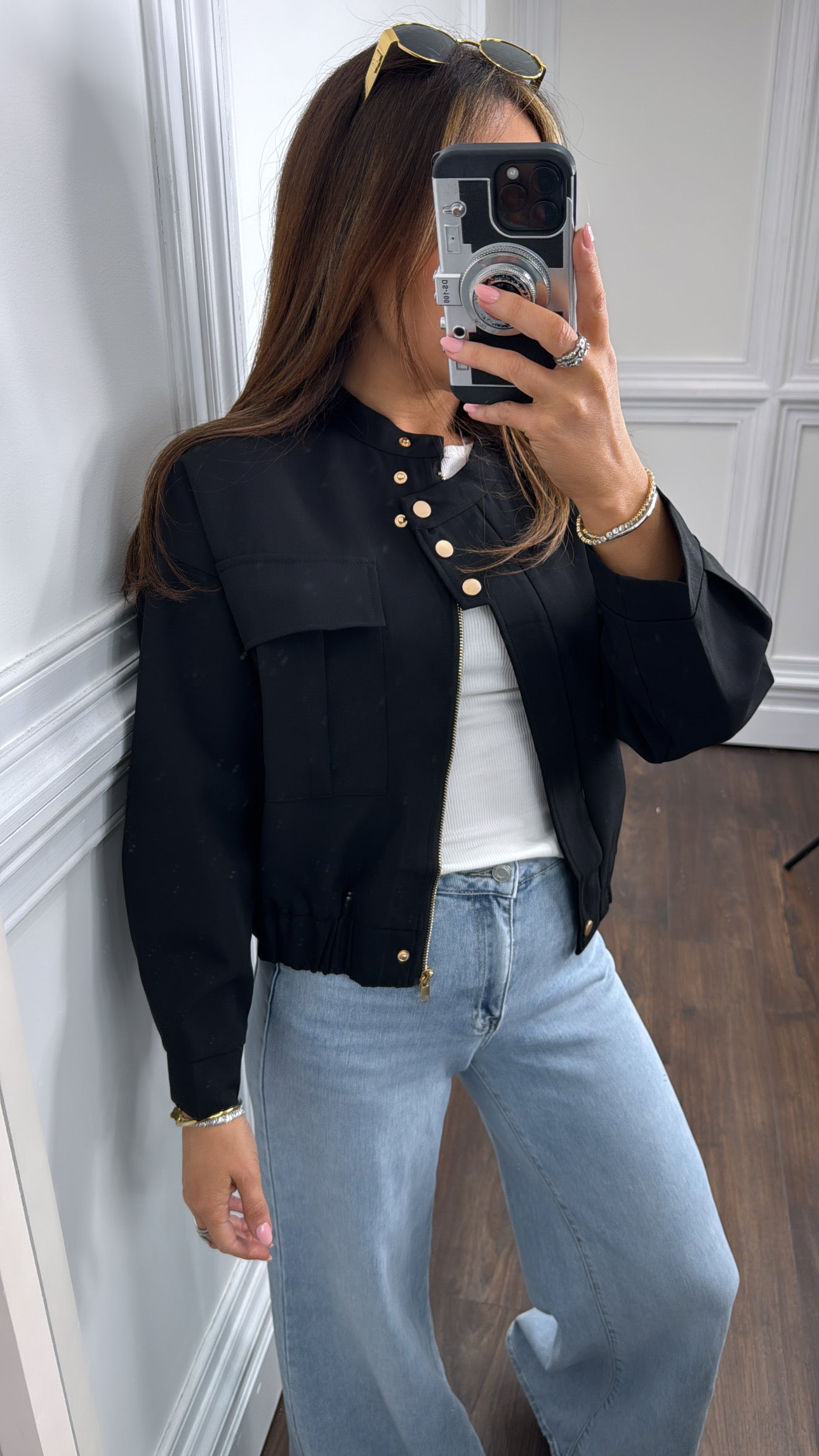 SAFIYA black bomber jacket