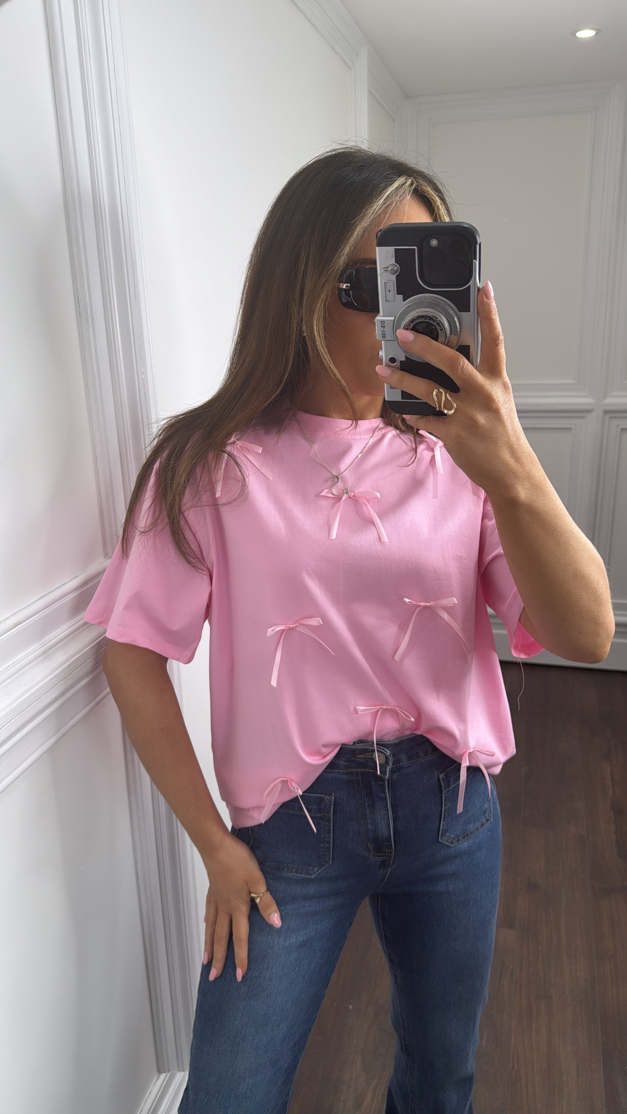 MILEY pink bow t-shirt