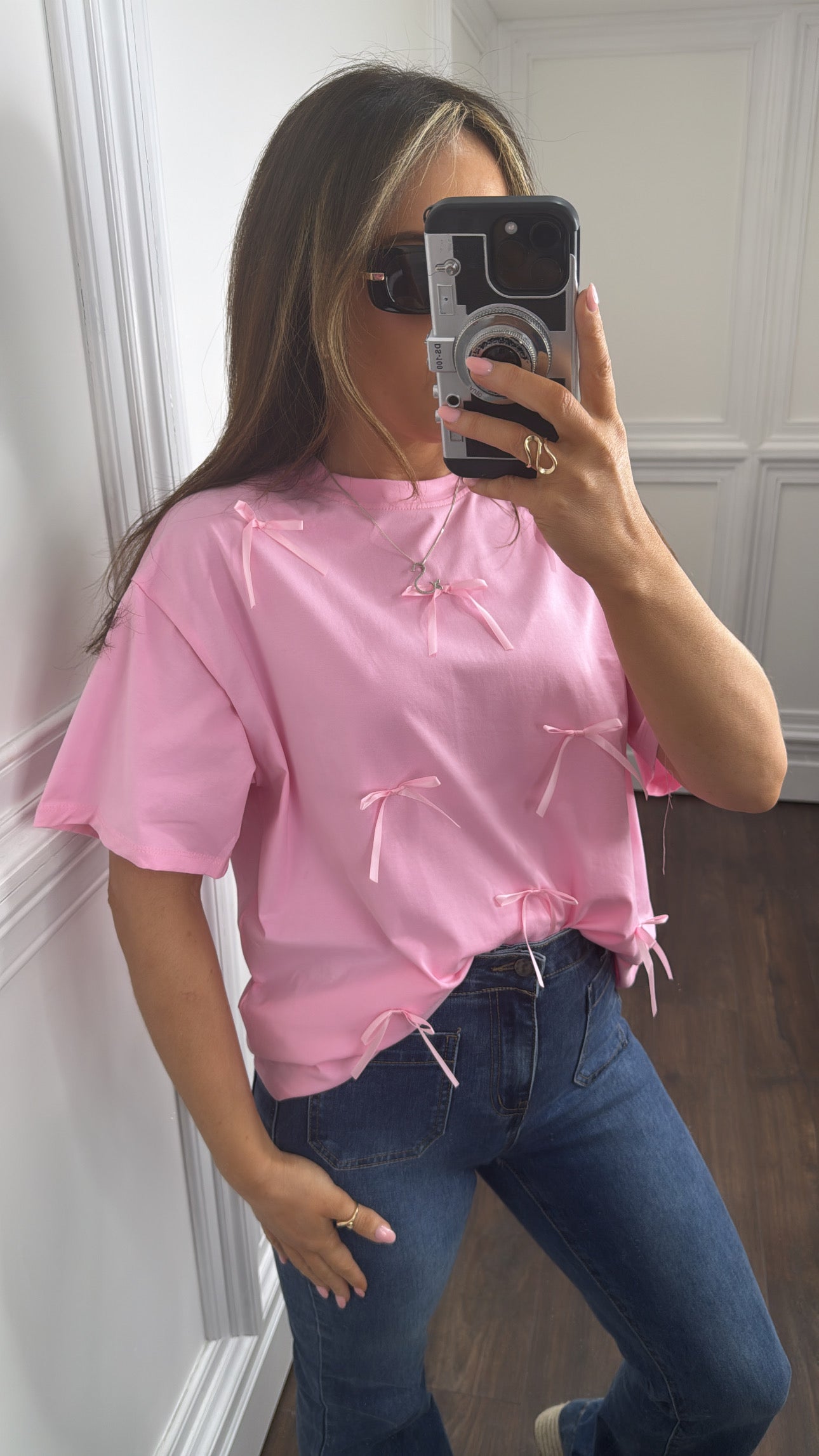 MILEY pink bow t-shirt