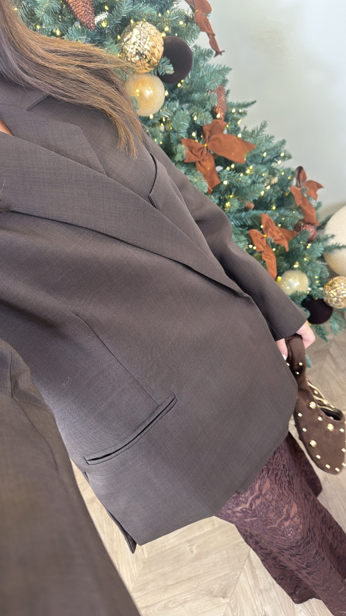 EMMA brown oversize tailored blazer
