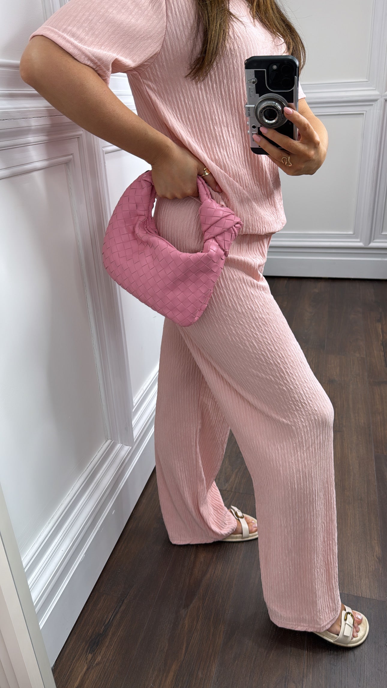 FRANCINE pink crinkle co-ord