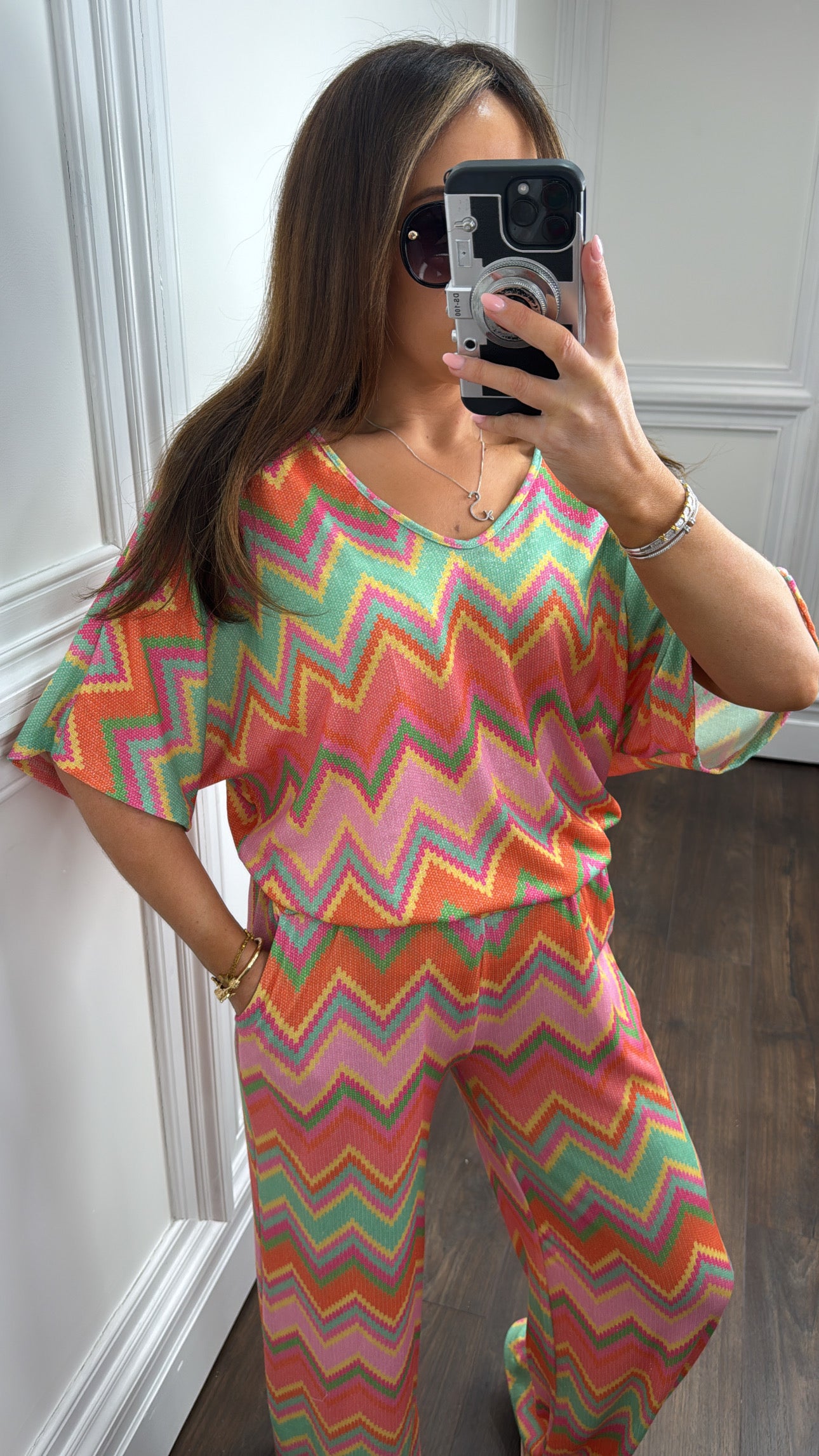 SASHA orange zig zag print co-ord