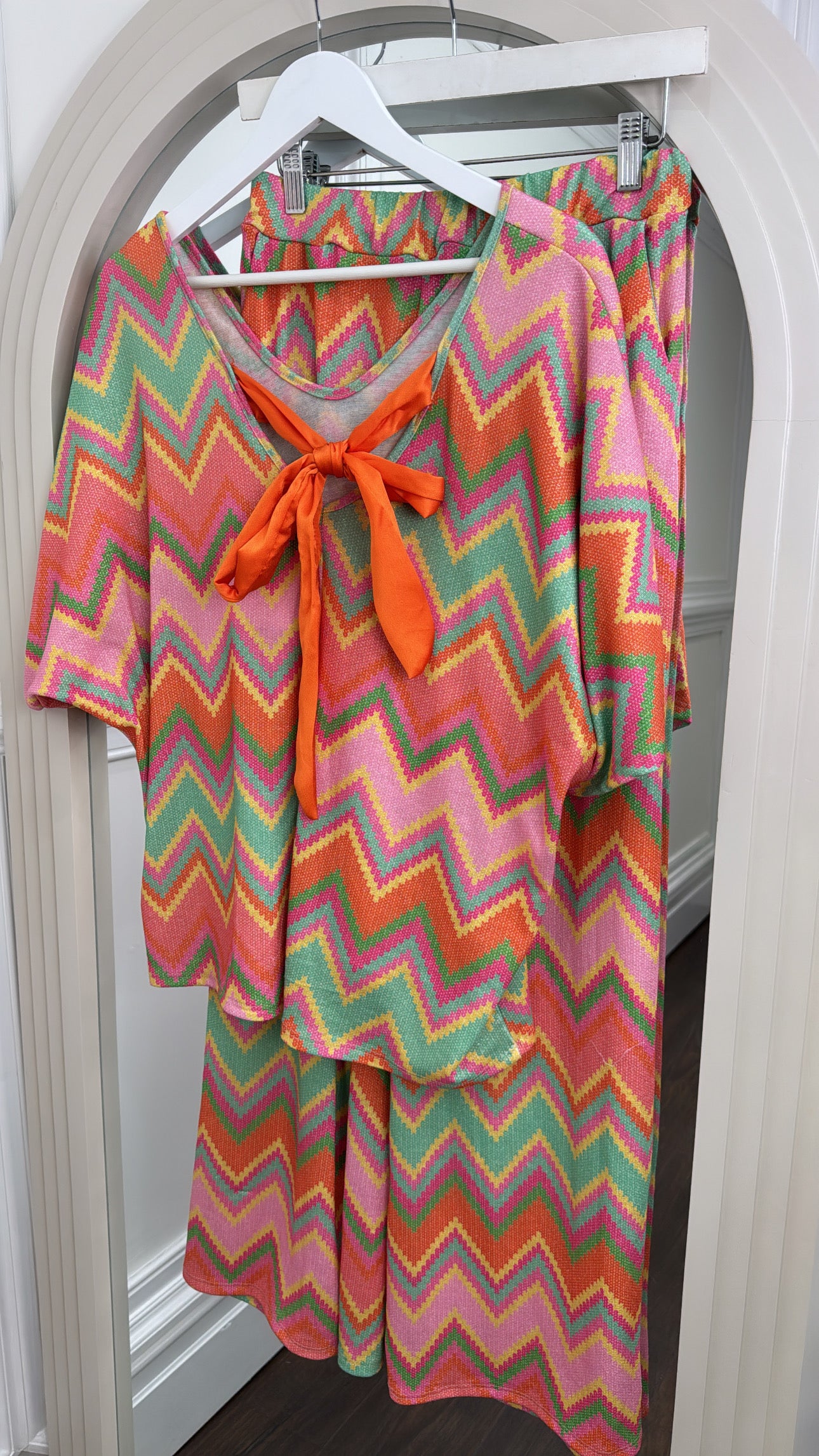 SASHA orange zig zag print co-ord