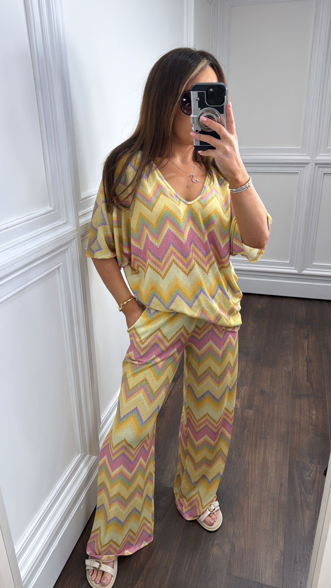 SASHA yellow zig zag print co-ord