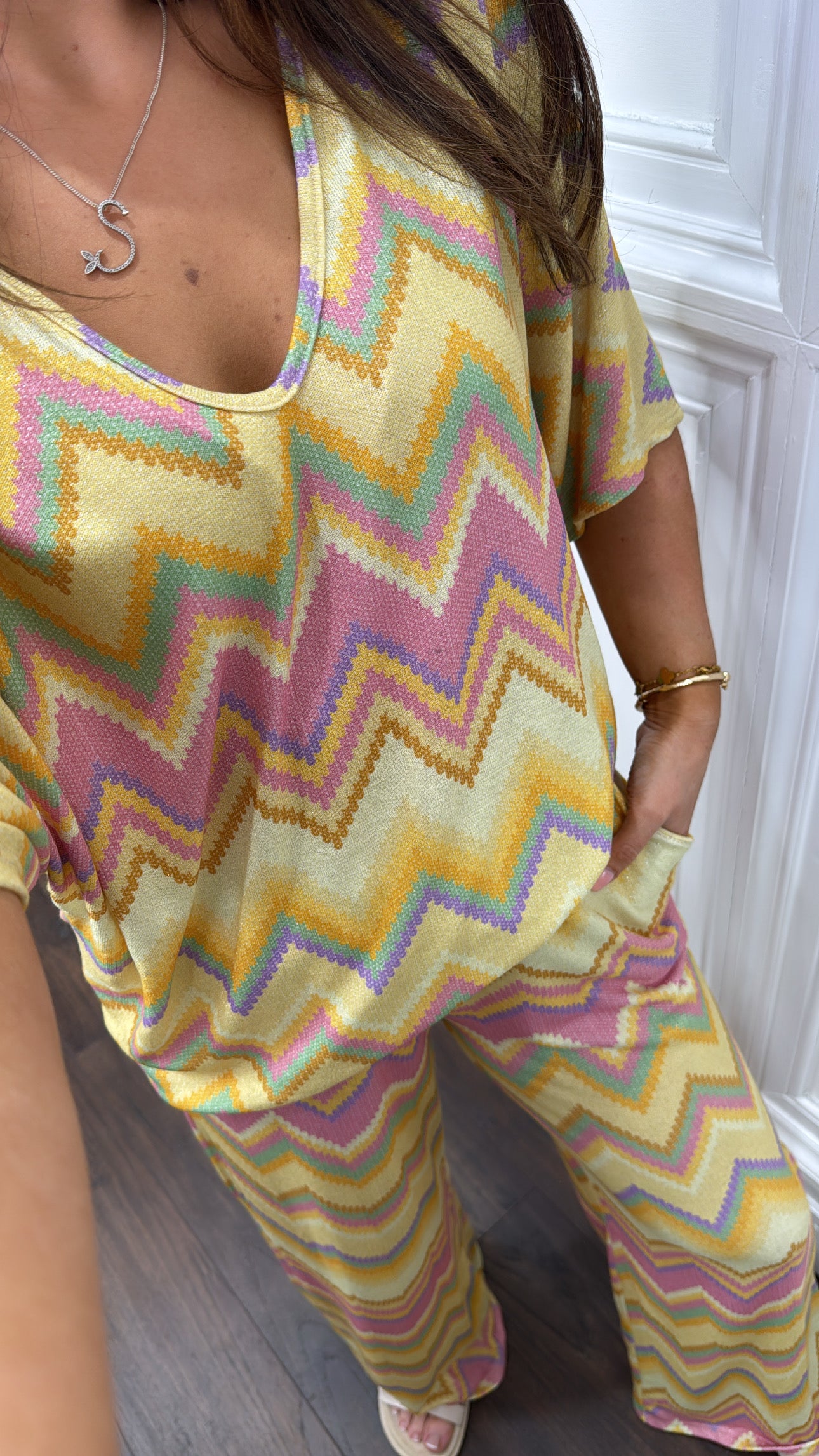 SASHA yellow zig zag print co-ord