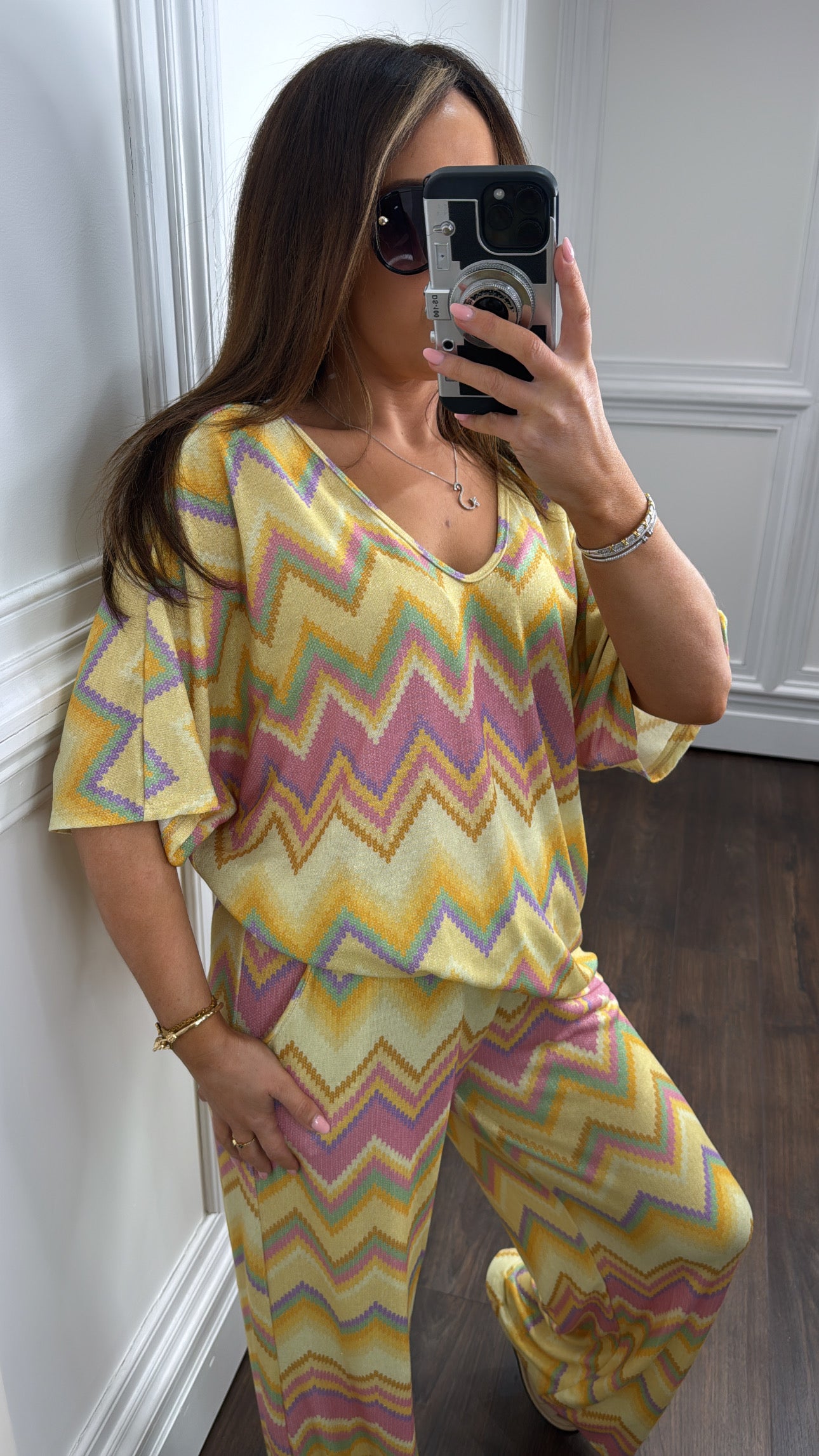 SASHA yellow zig zag print co-ord