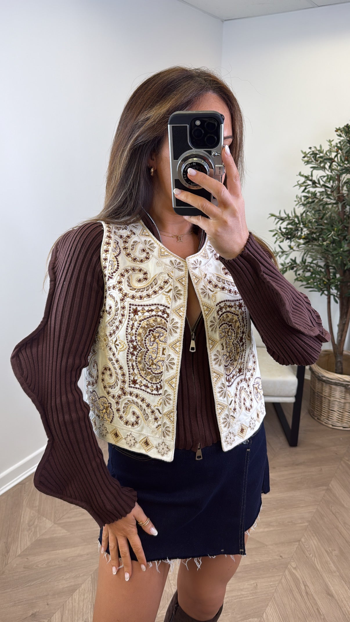 MILLY cream embroidered waistcoat