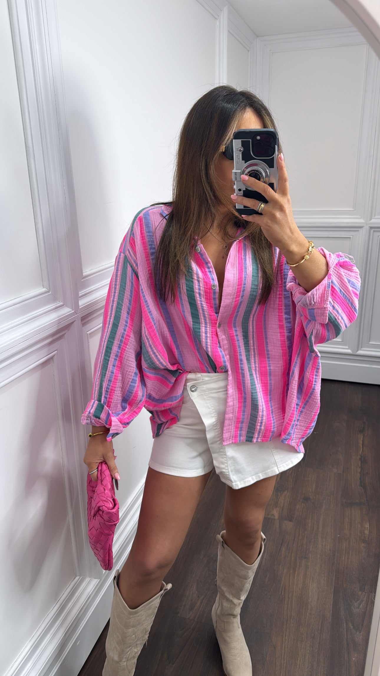 SAMMY neon pink stripe shirt