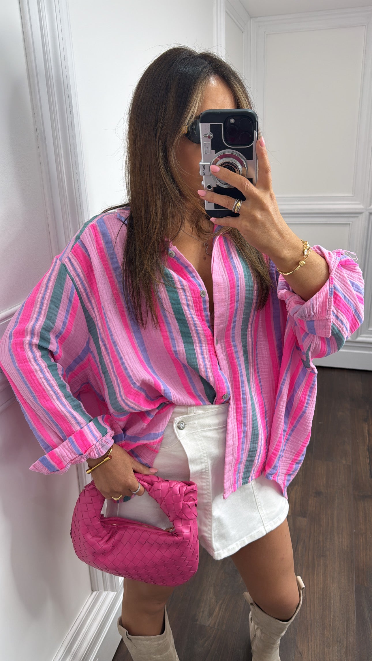 SAMMY neon pink stripe shirt