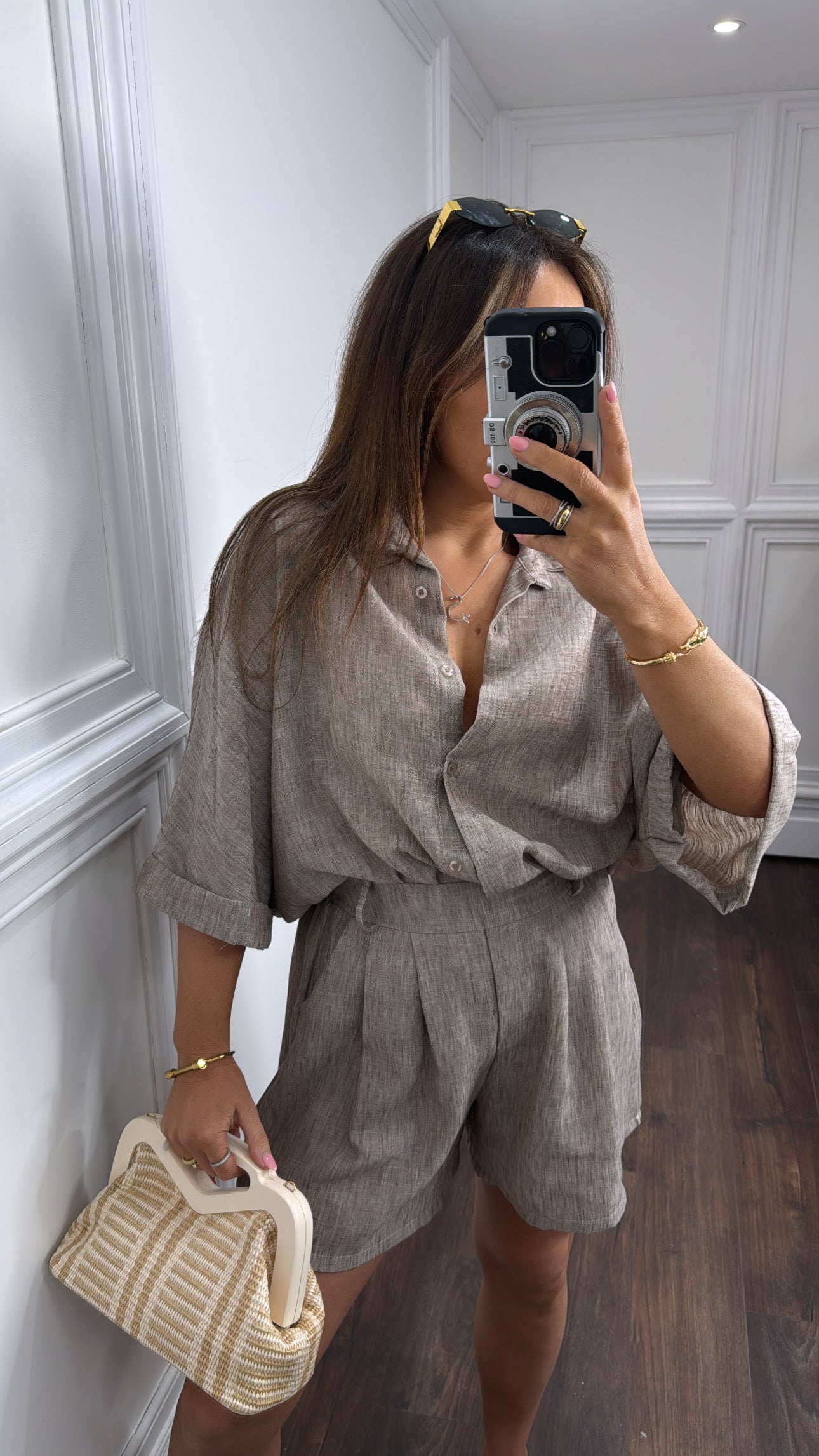 GENENE mocha linen look co-ord