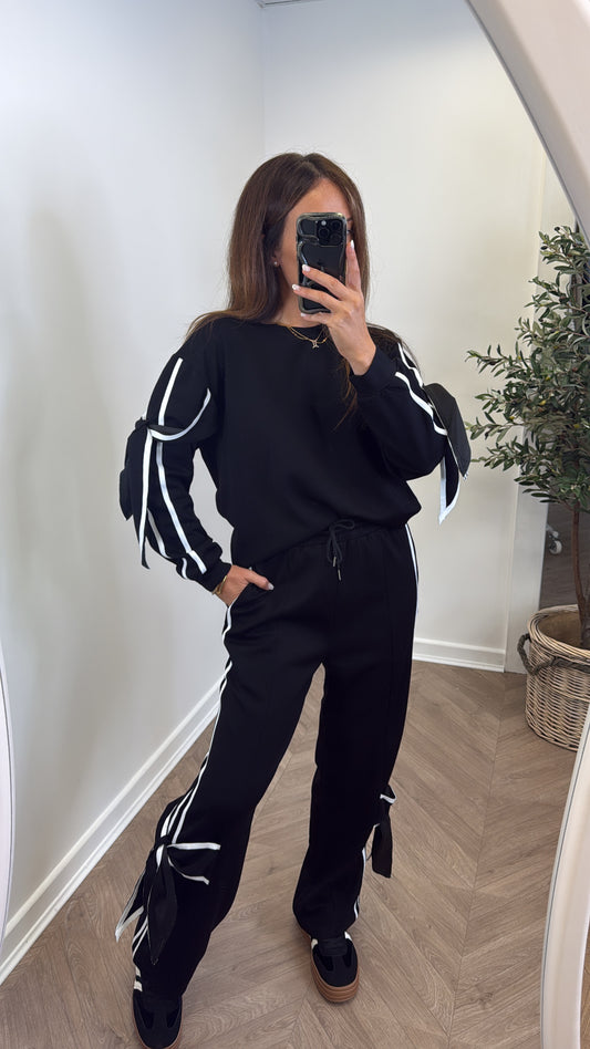 MAISIE black tie detail tracksuit