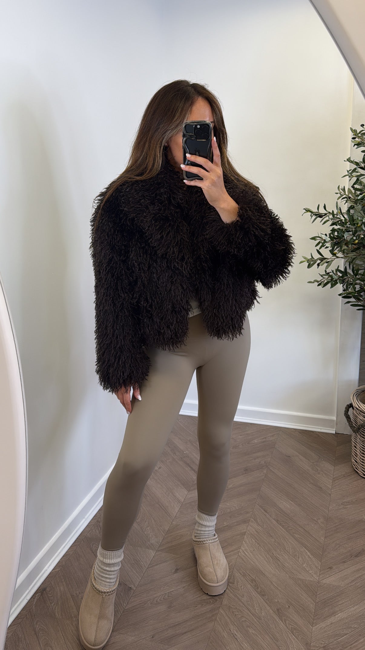 PHOEBE brown fur jacket