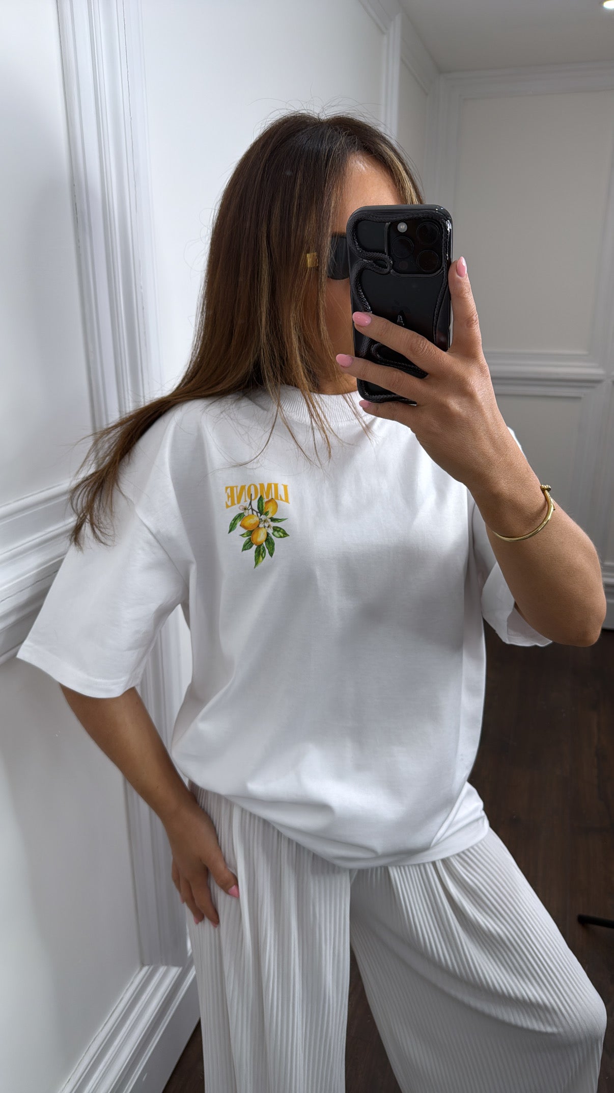 LIMONE white lemon logo oversized t-shirt