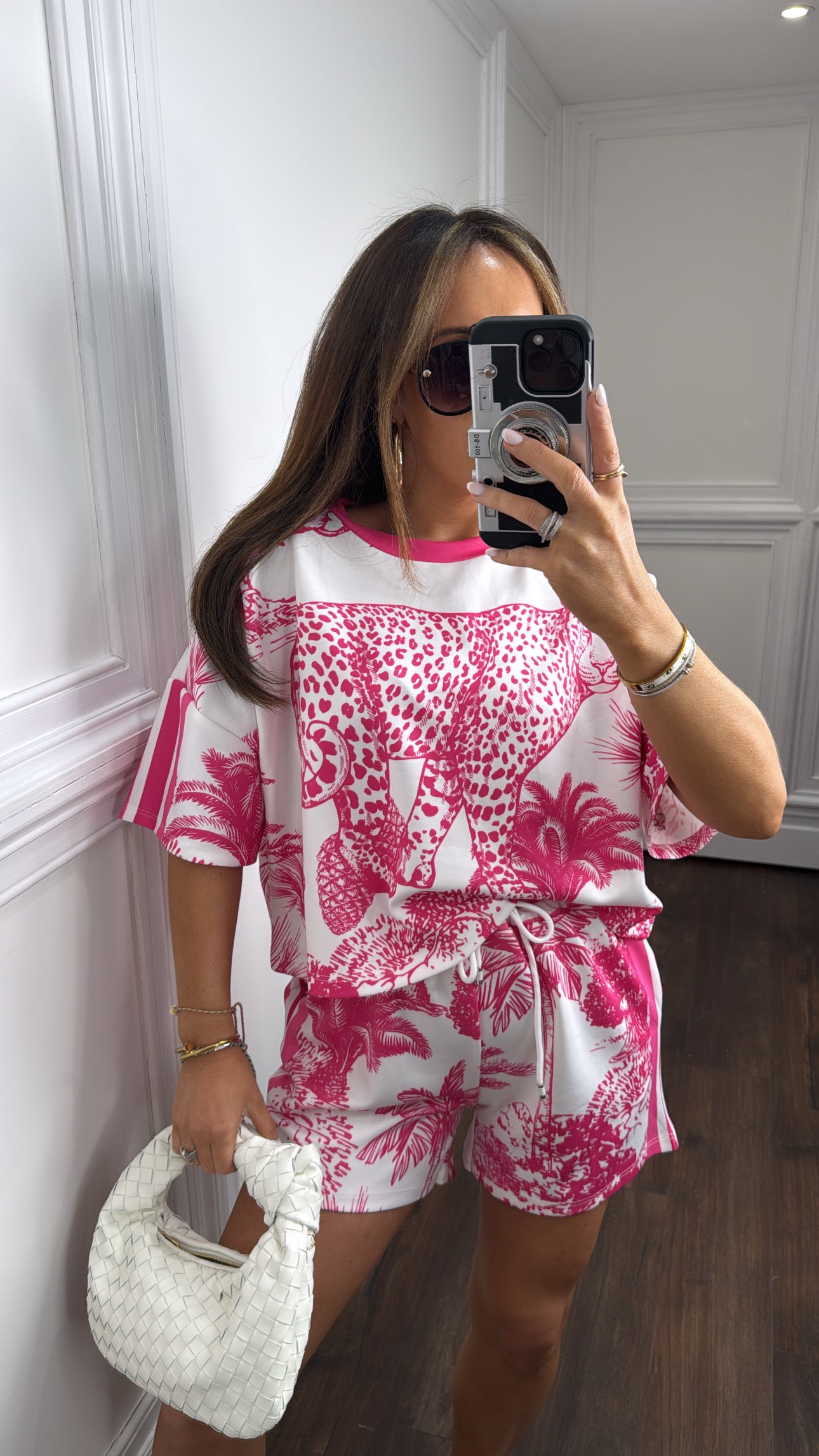 SAMIRA pink jungle print top and shorts co-ord