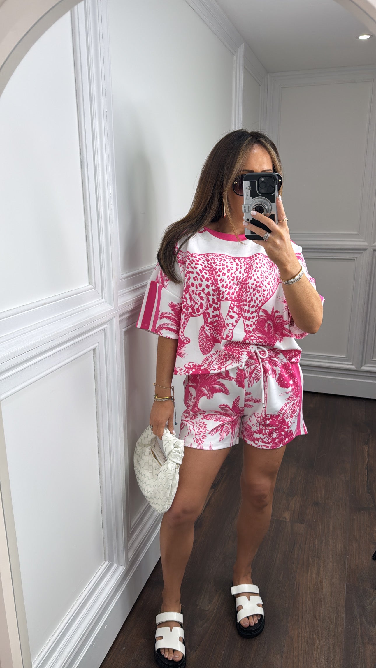 SAMIRA pink jungle print top and shorts co-ord