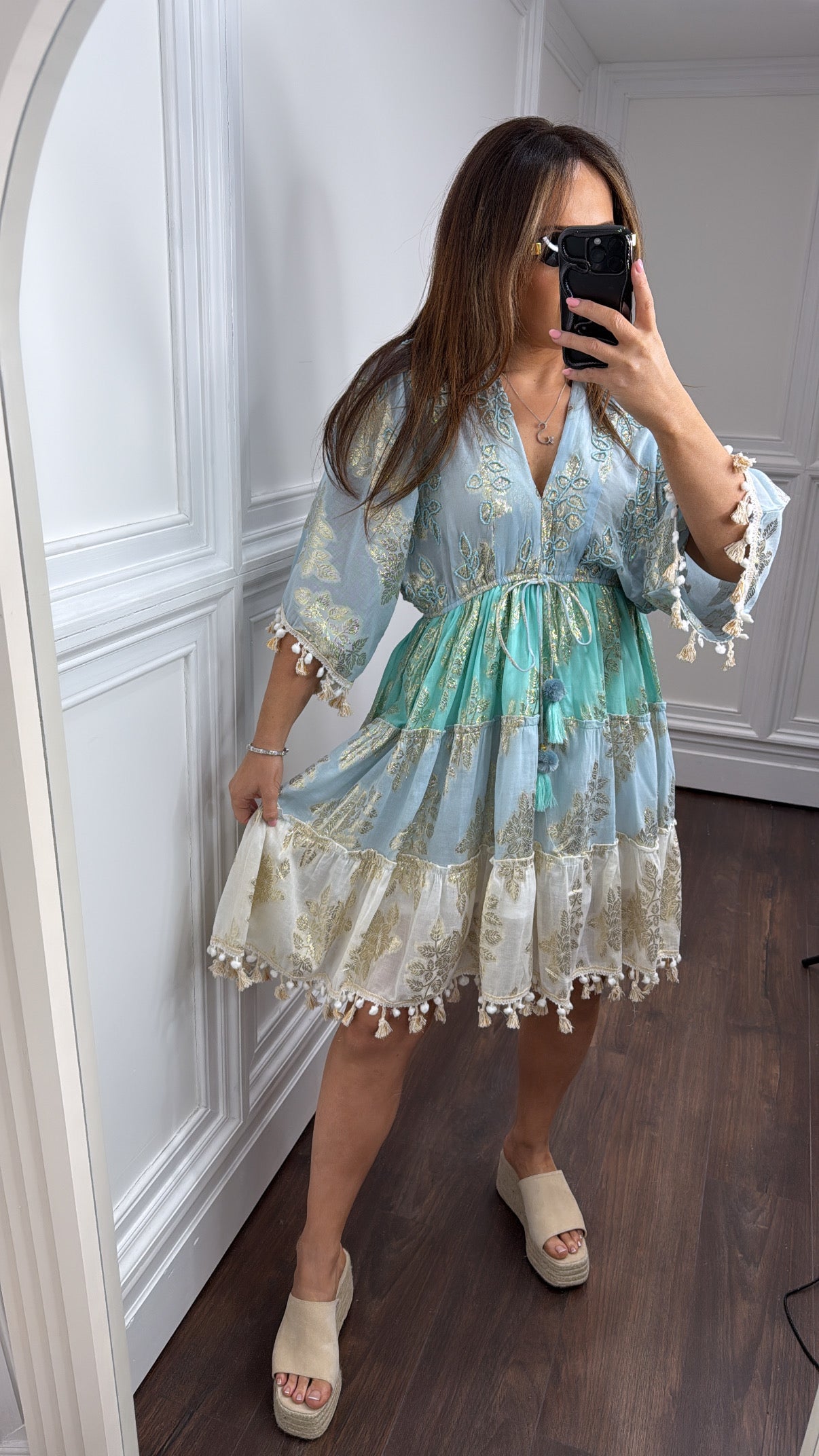 TIANA blue and turquoise boho dress