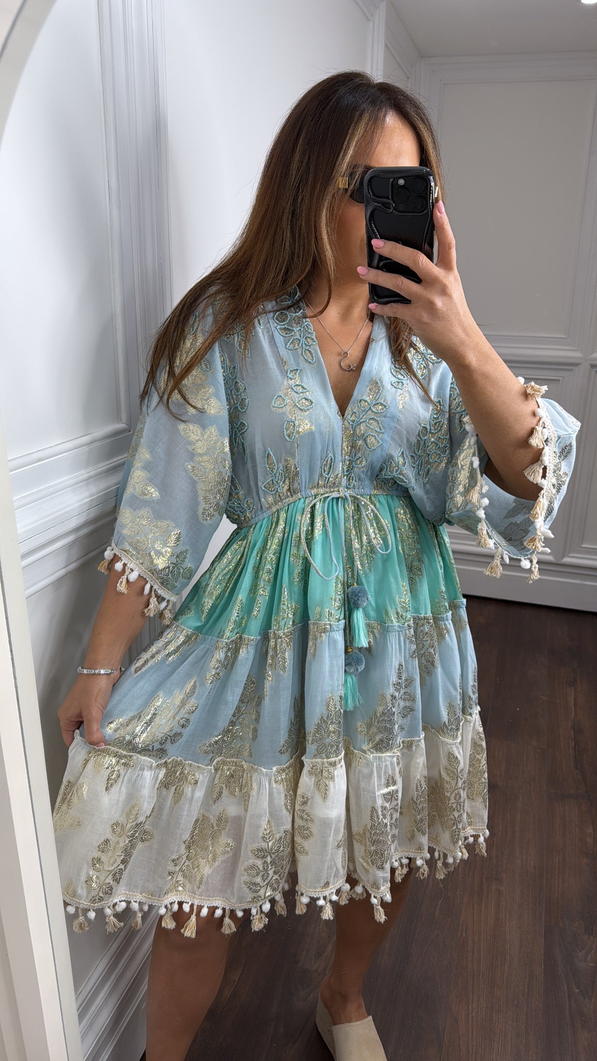 TIANA blue and turquoise boho dress