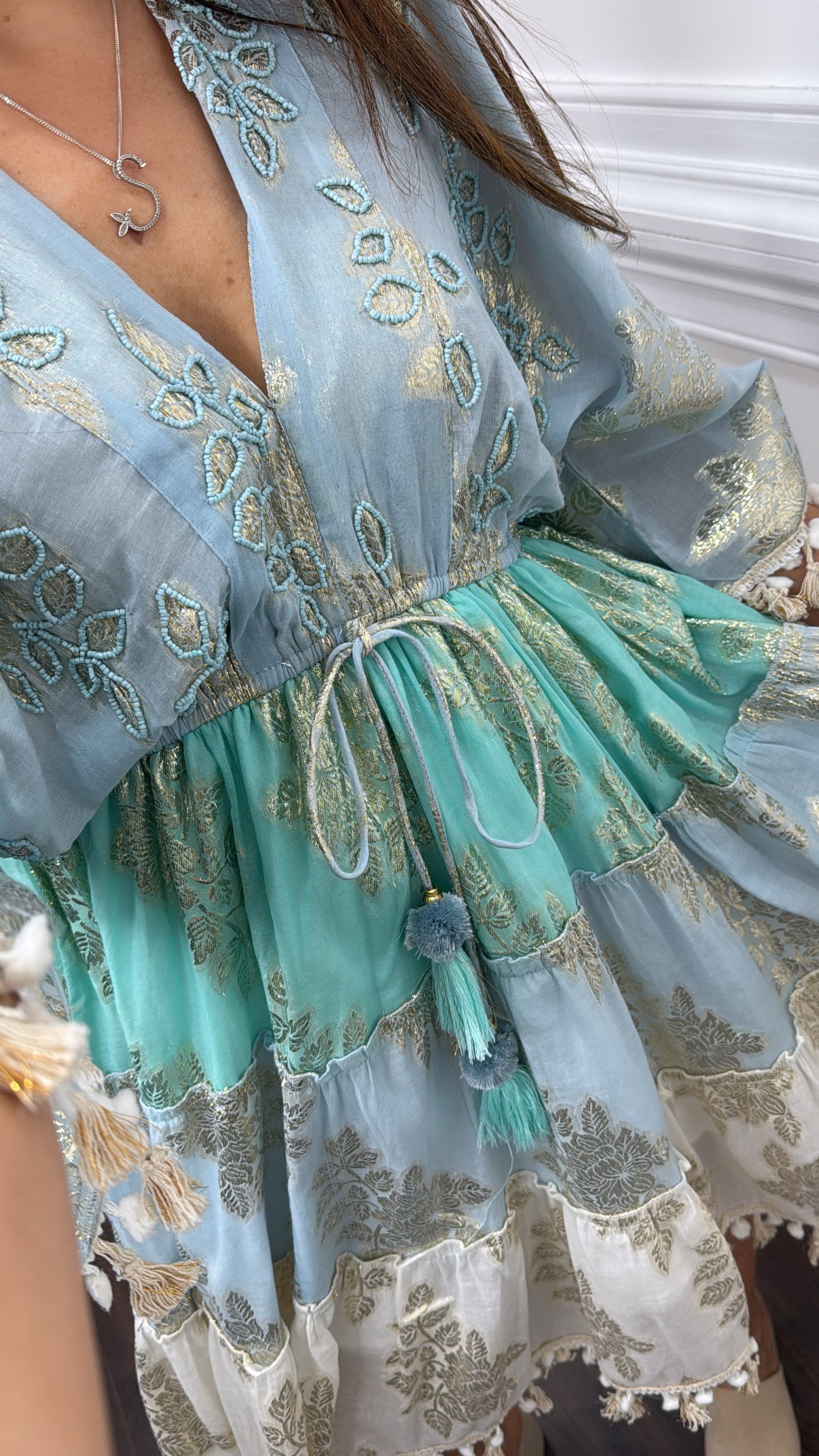 TIANA blue and turquoise boho dress