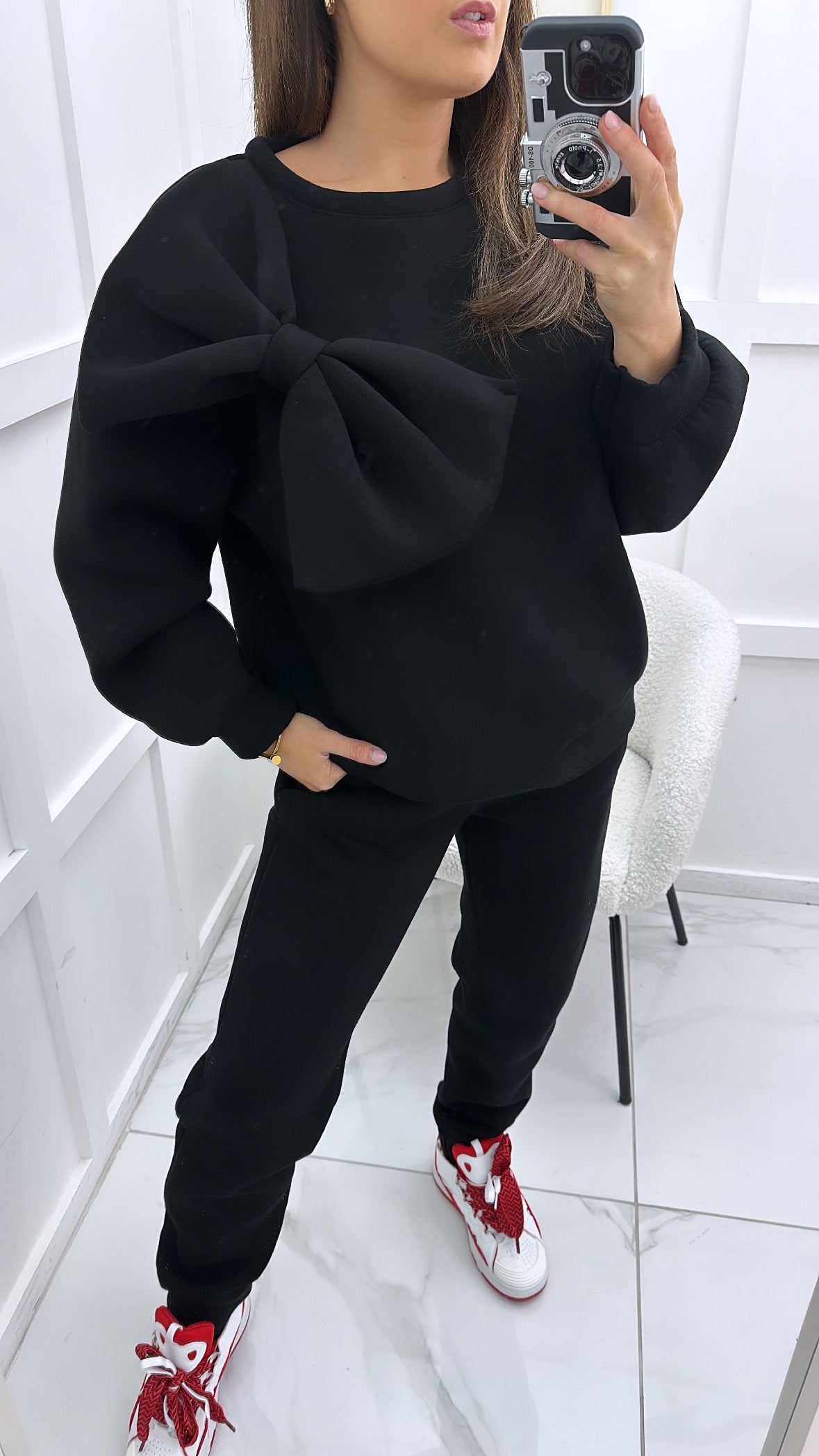 BONNIE black bow tracksuit – The Dressing Room