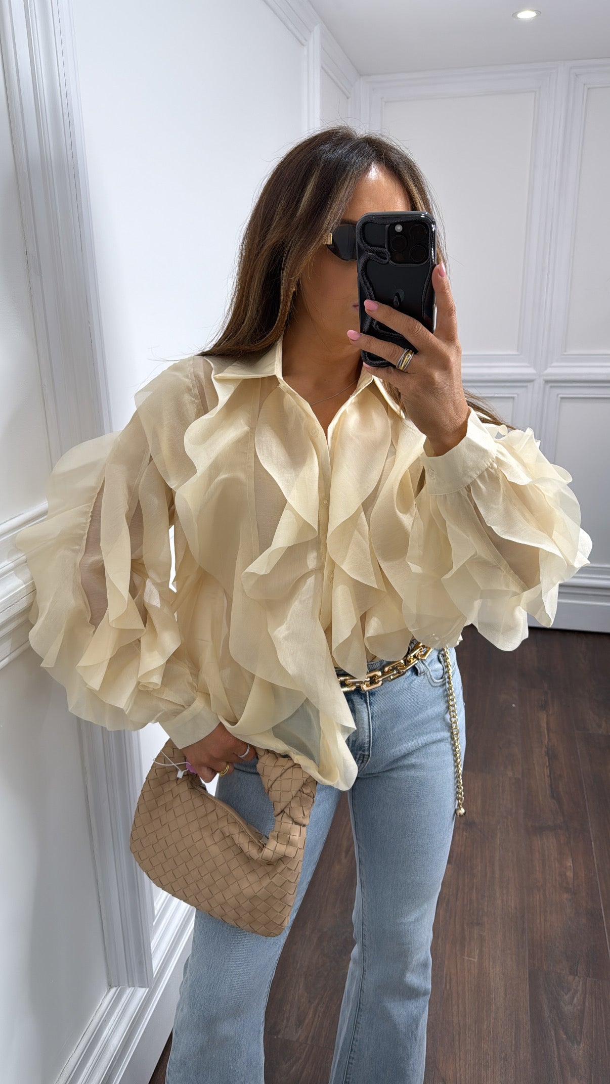 KATE butter yellow ruffle blouse