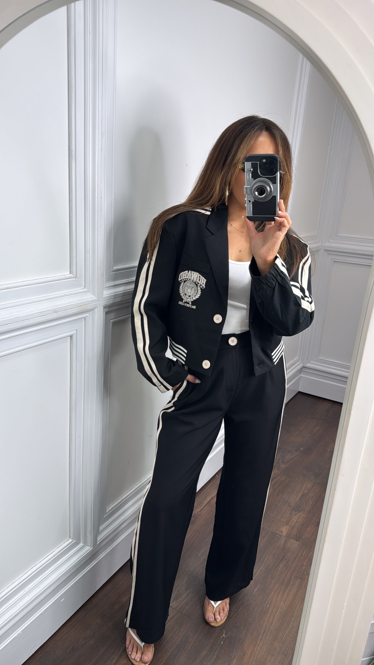 HOWARD black tailored cropped blazer co-ord