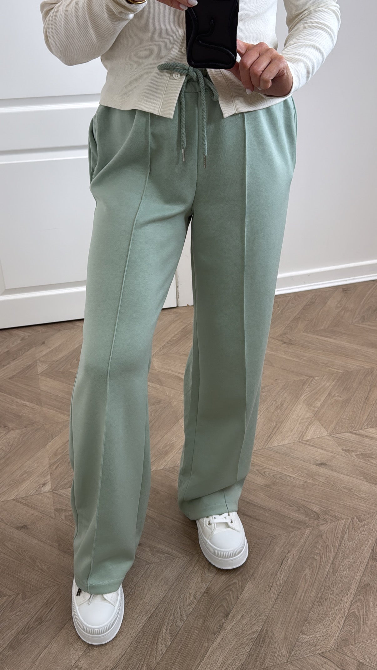 MARLEY mint soft seam detail joggers