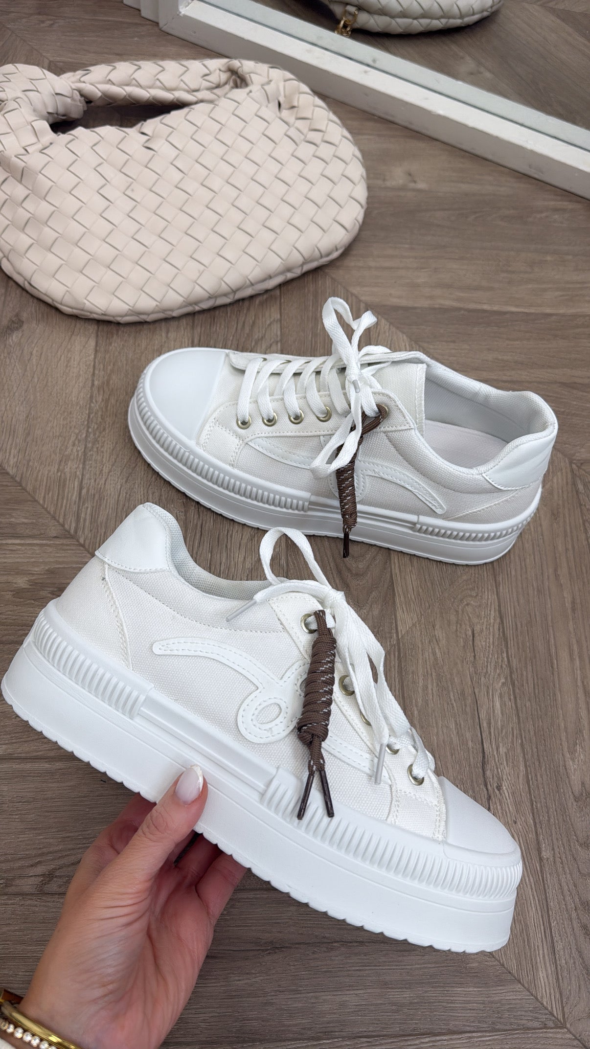 KASSIE white chunky platform trainers