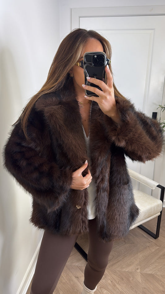MOLL brown faux fur jacket