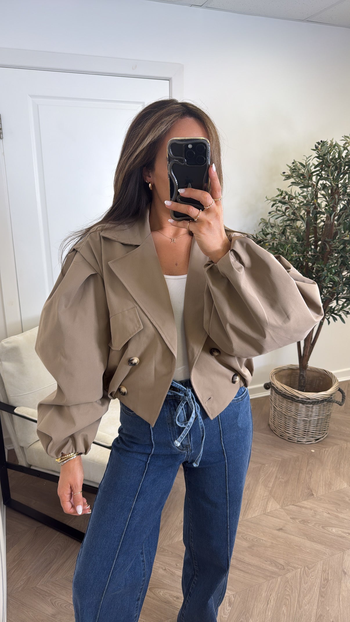 TALIA camel cropped tench jacket