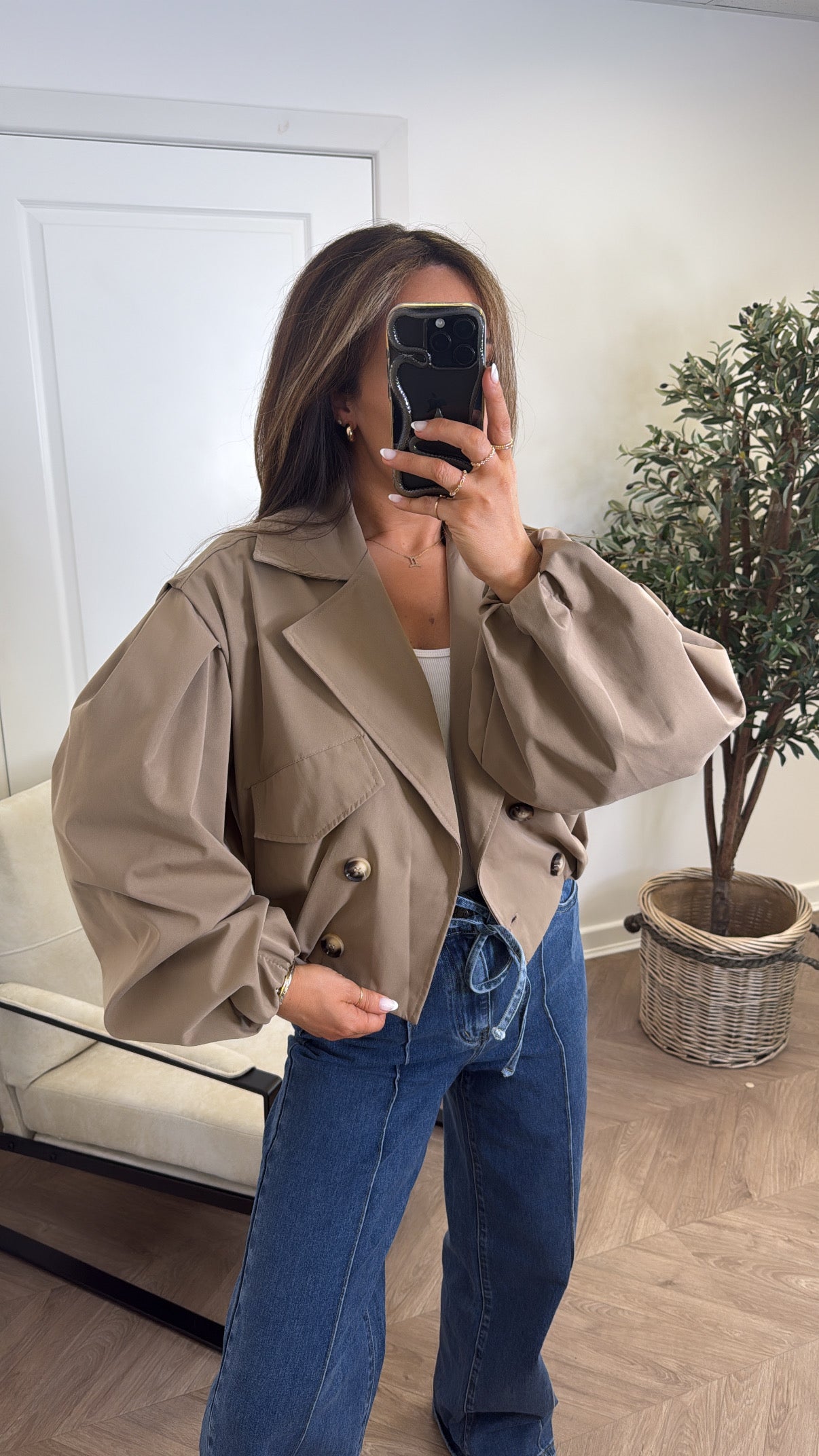 TALIA camel cropped tench jacket
