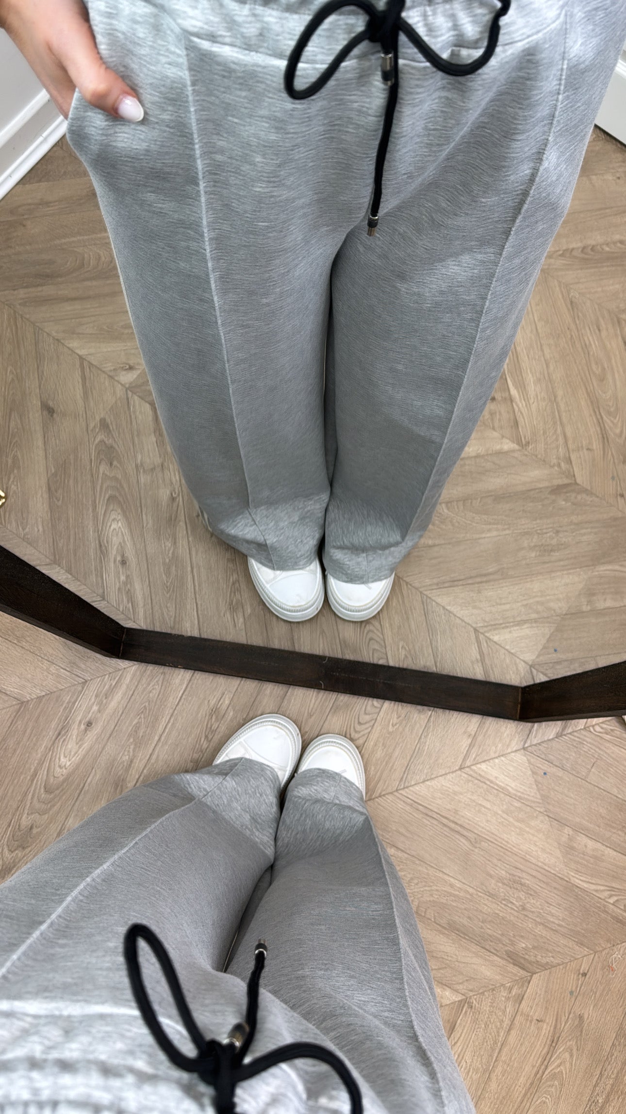 PEARL grey marl joggers with contrast stripe