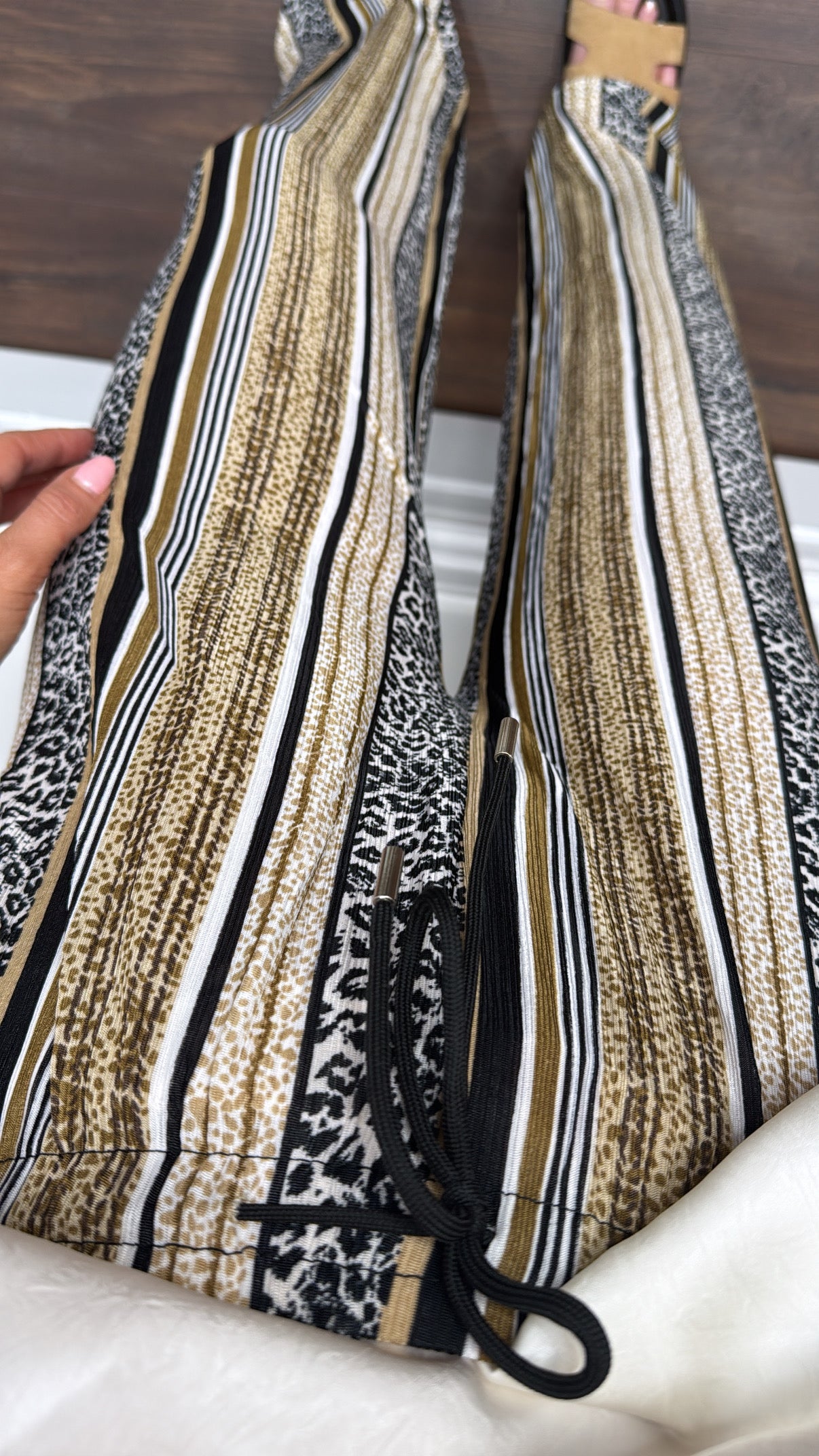 SAVANNAH brown printed palazzo trousers