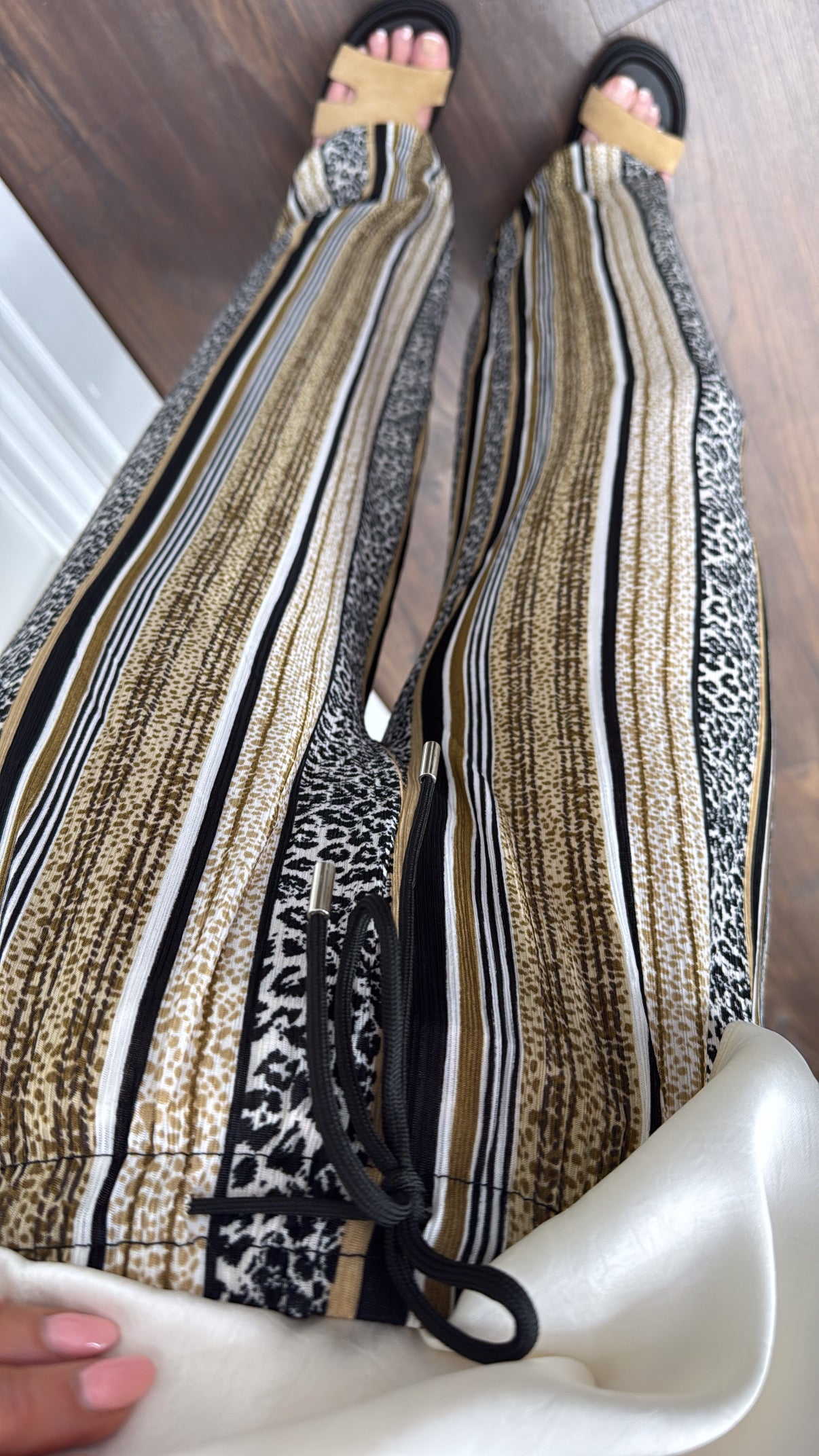 SAVANNAH brown printed palazzo trousers