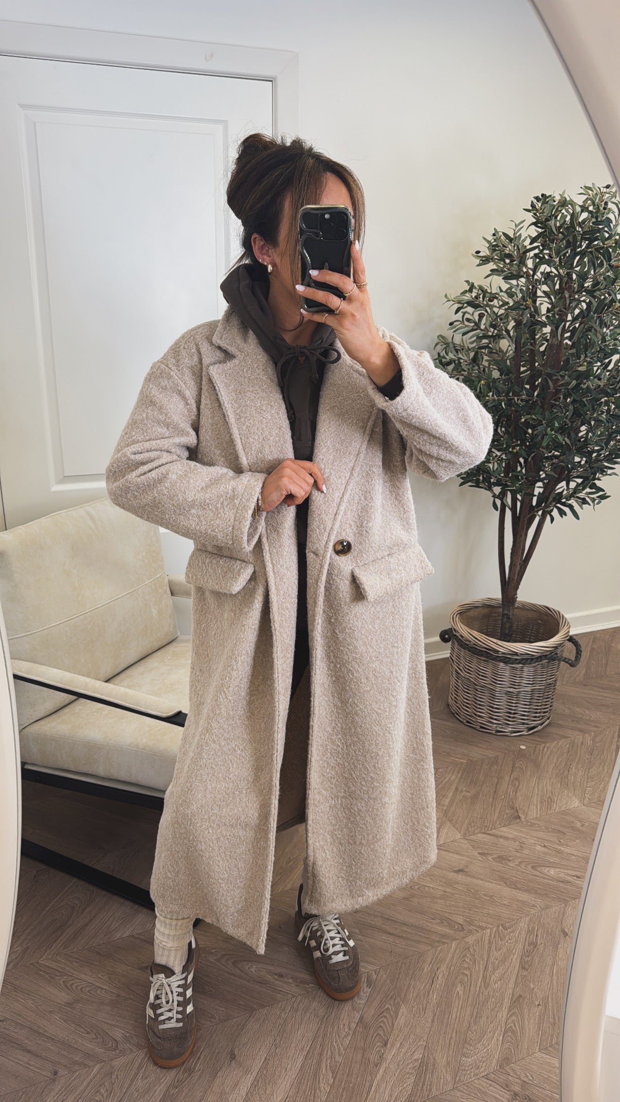 ELEANOR beige super soft duster coat