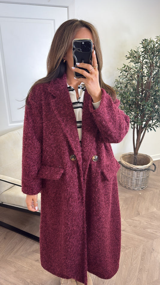 ELEANOR berry super soft duster coat