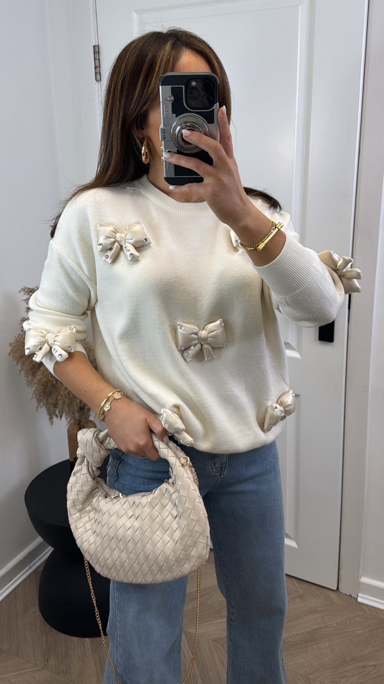 ETTA cream jumper with bows