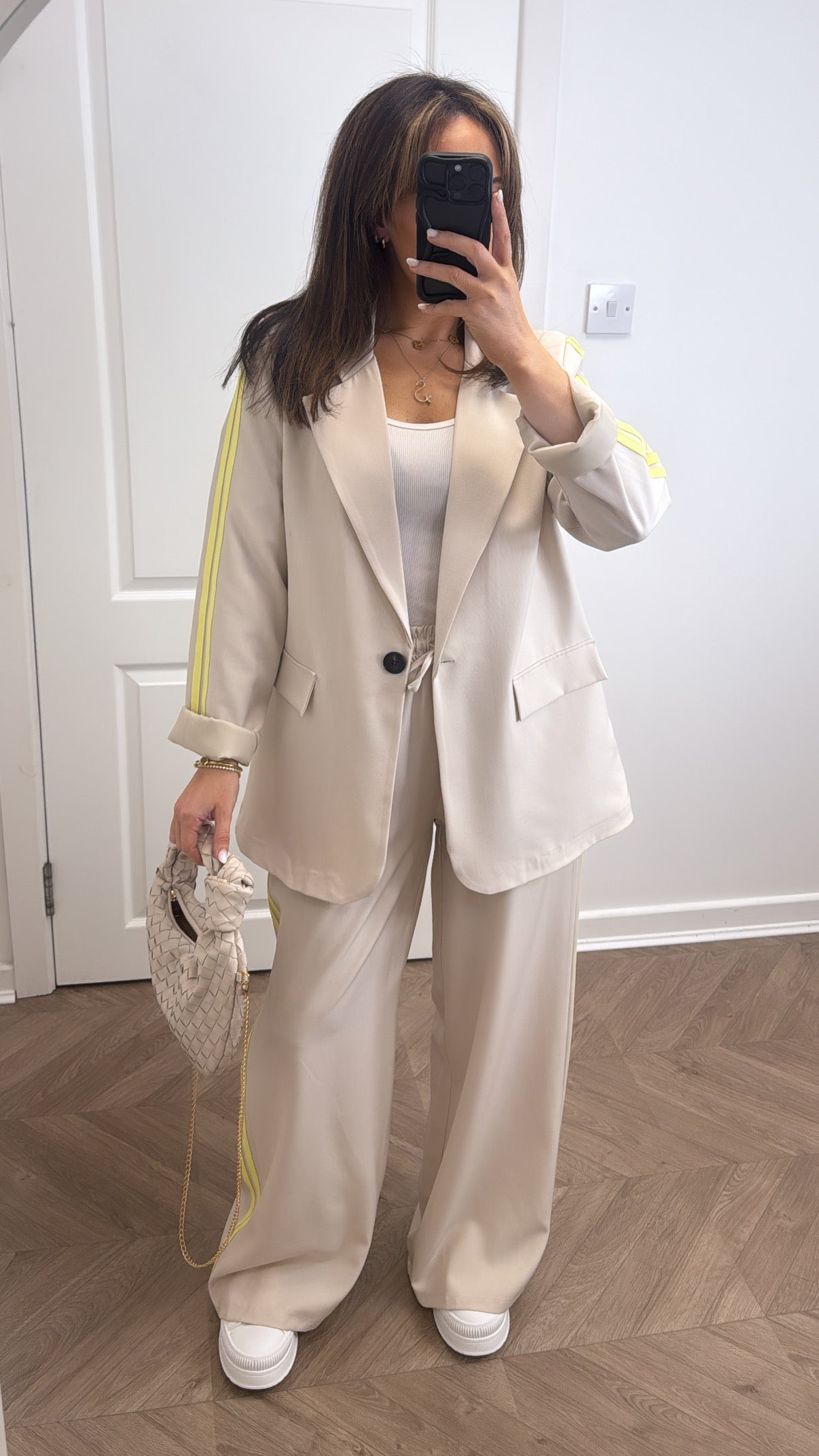 MELI beige blazer and trouser co-ord