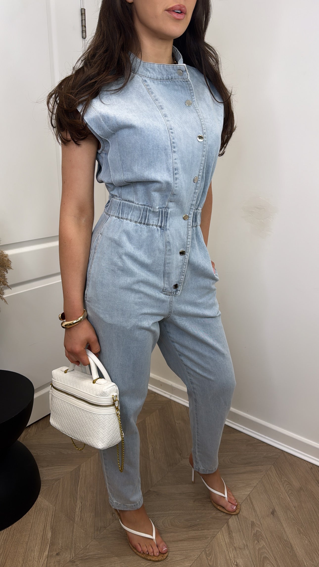 BRYONI light blue denim jumpsuit